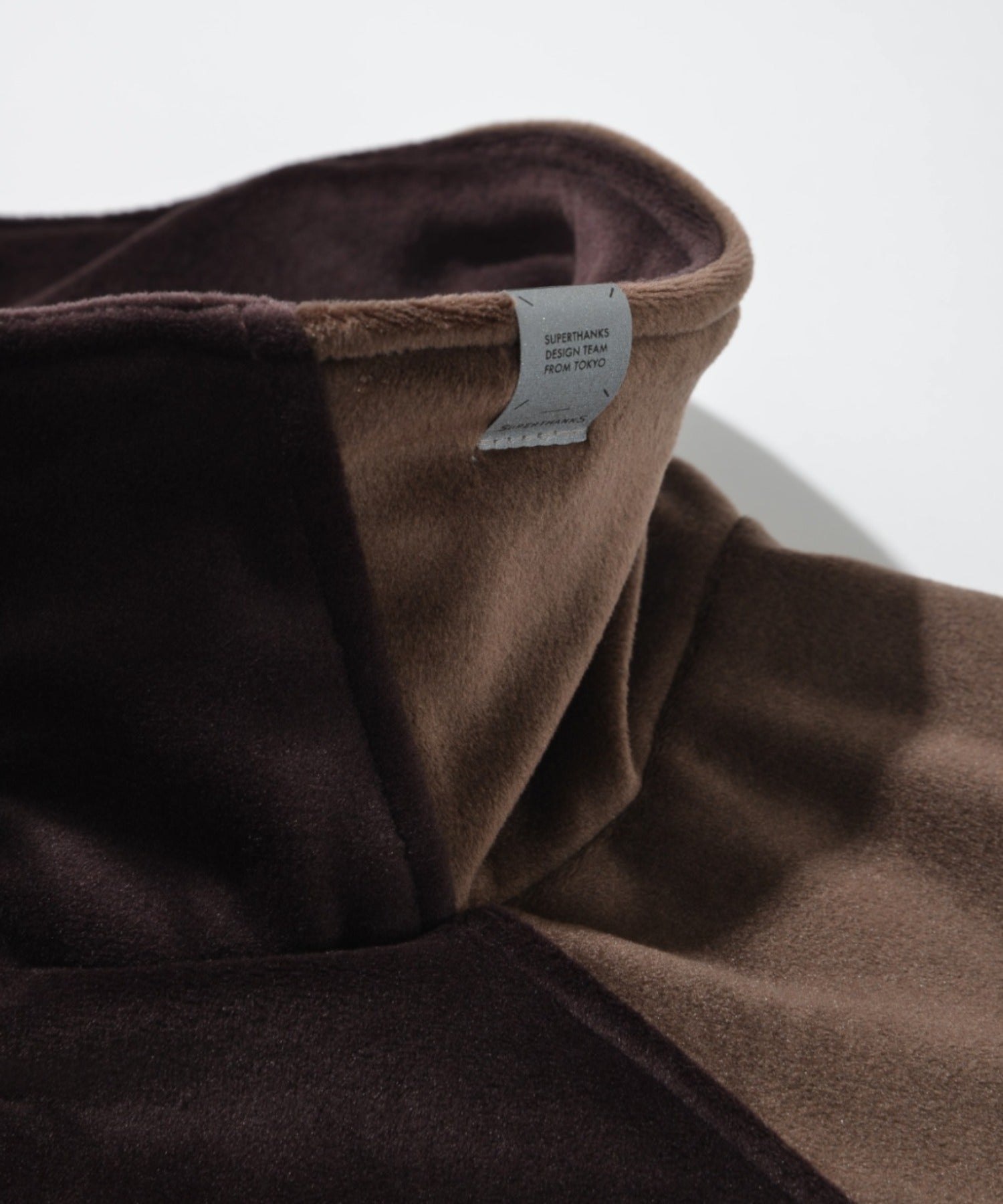 Velour Panel Stand-collar Blouson - brown/brown