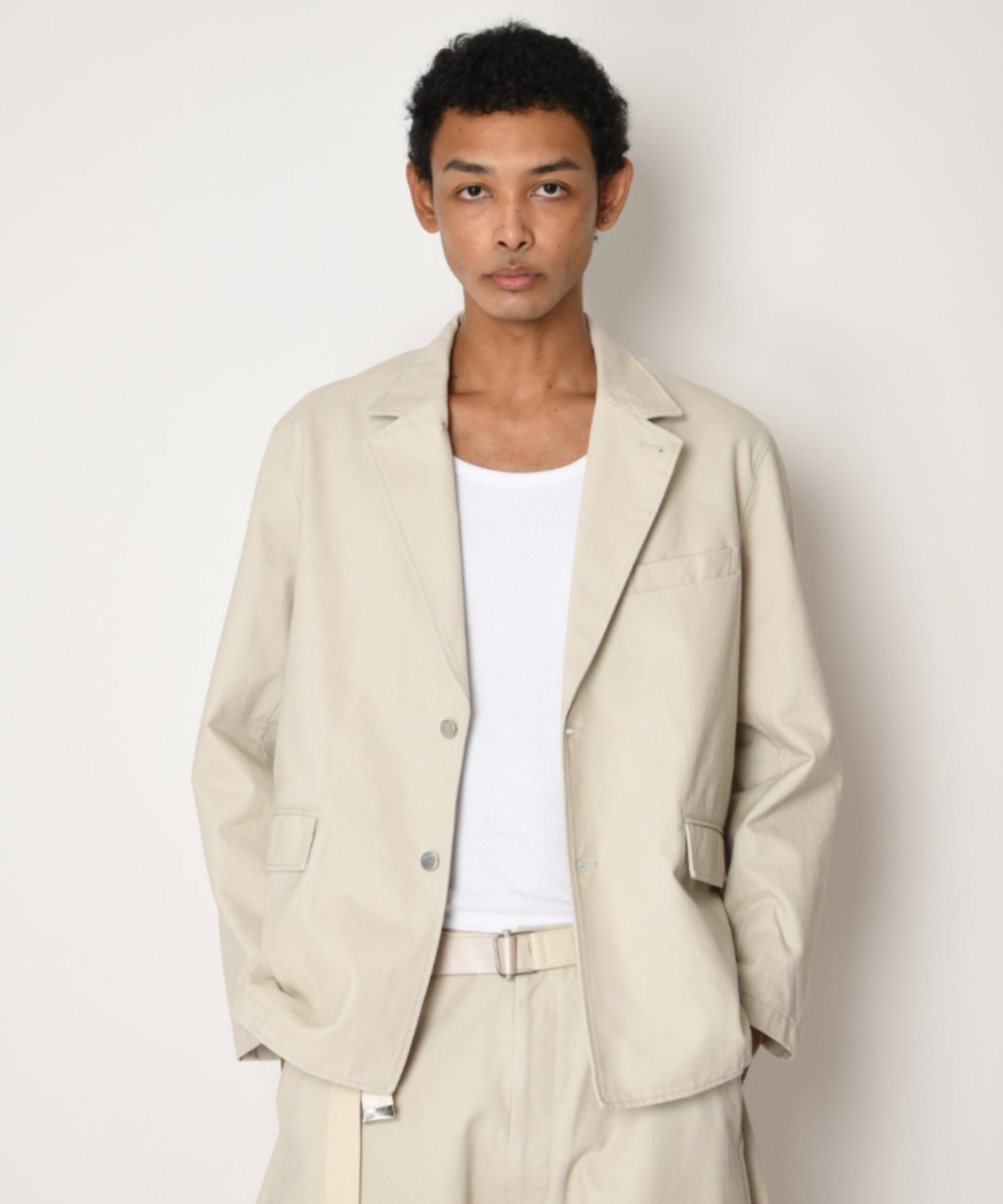 Pigment dyed Twill Jacket - ivory