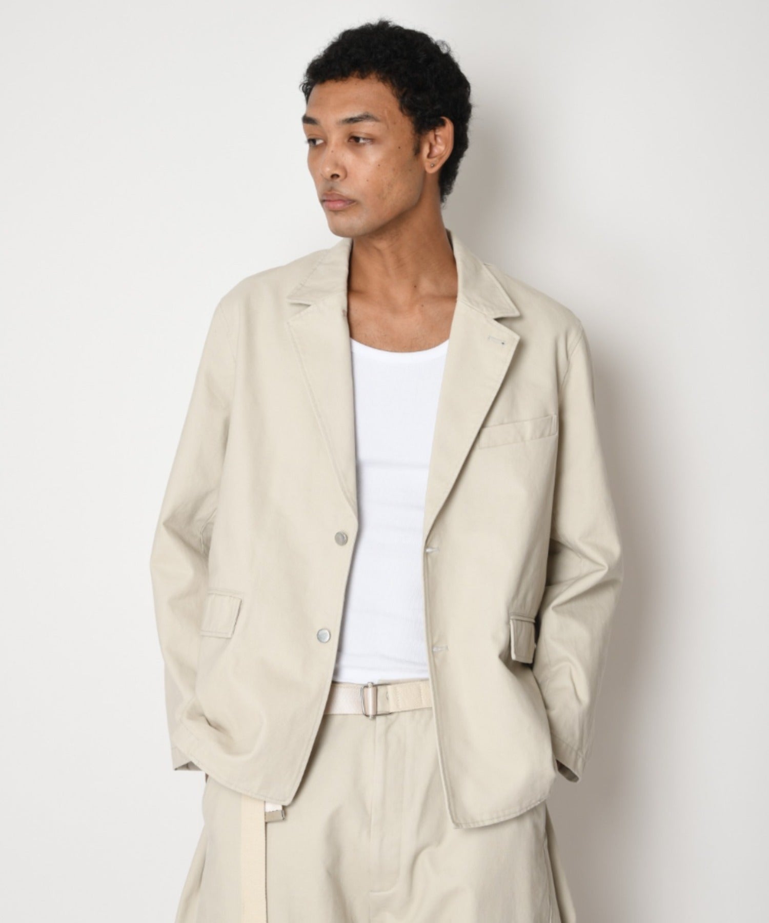 Pigment dyed Twill Jacket - ivory
