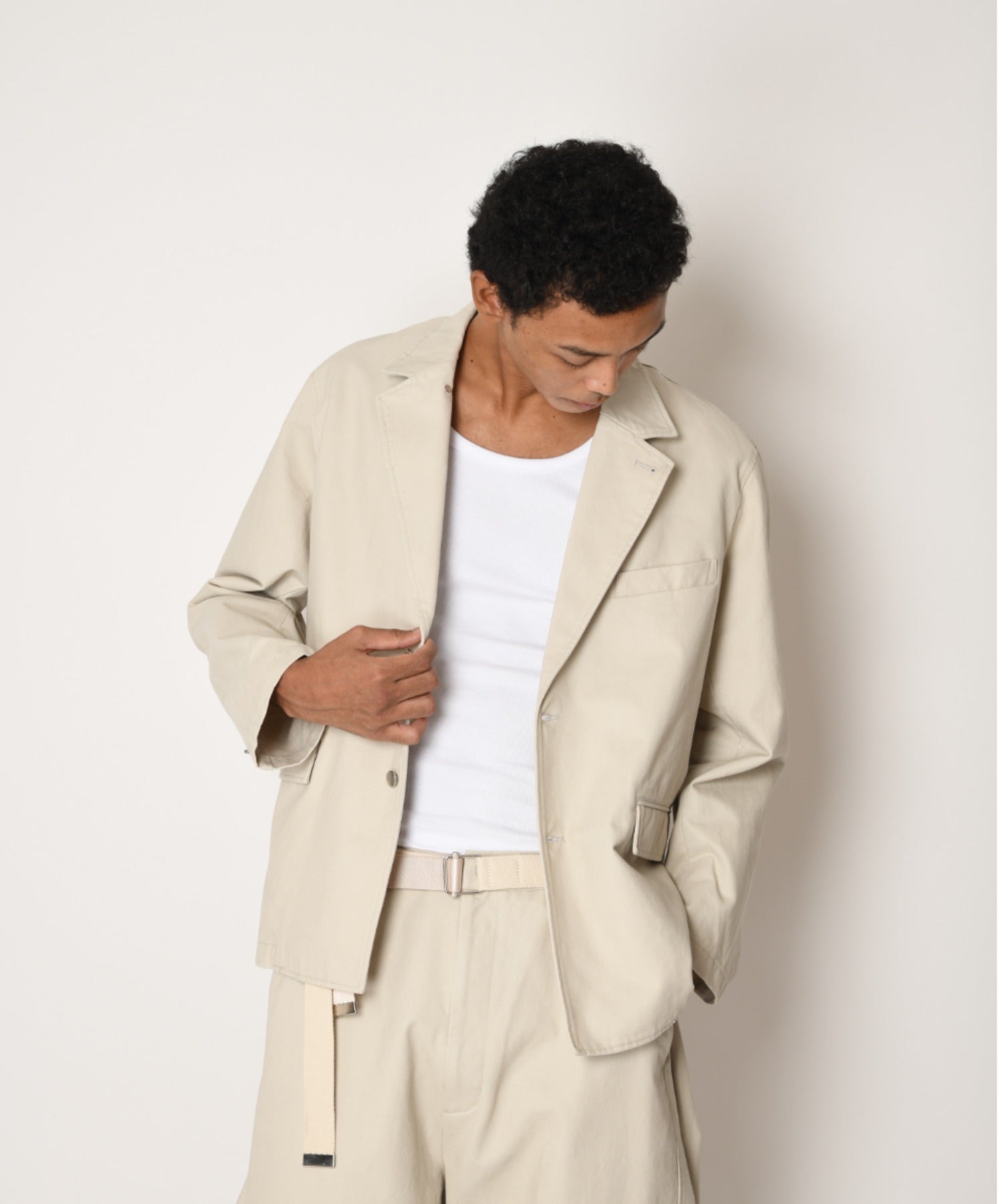 Pigment dyed Twill Jacket - ivory