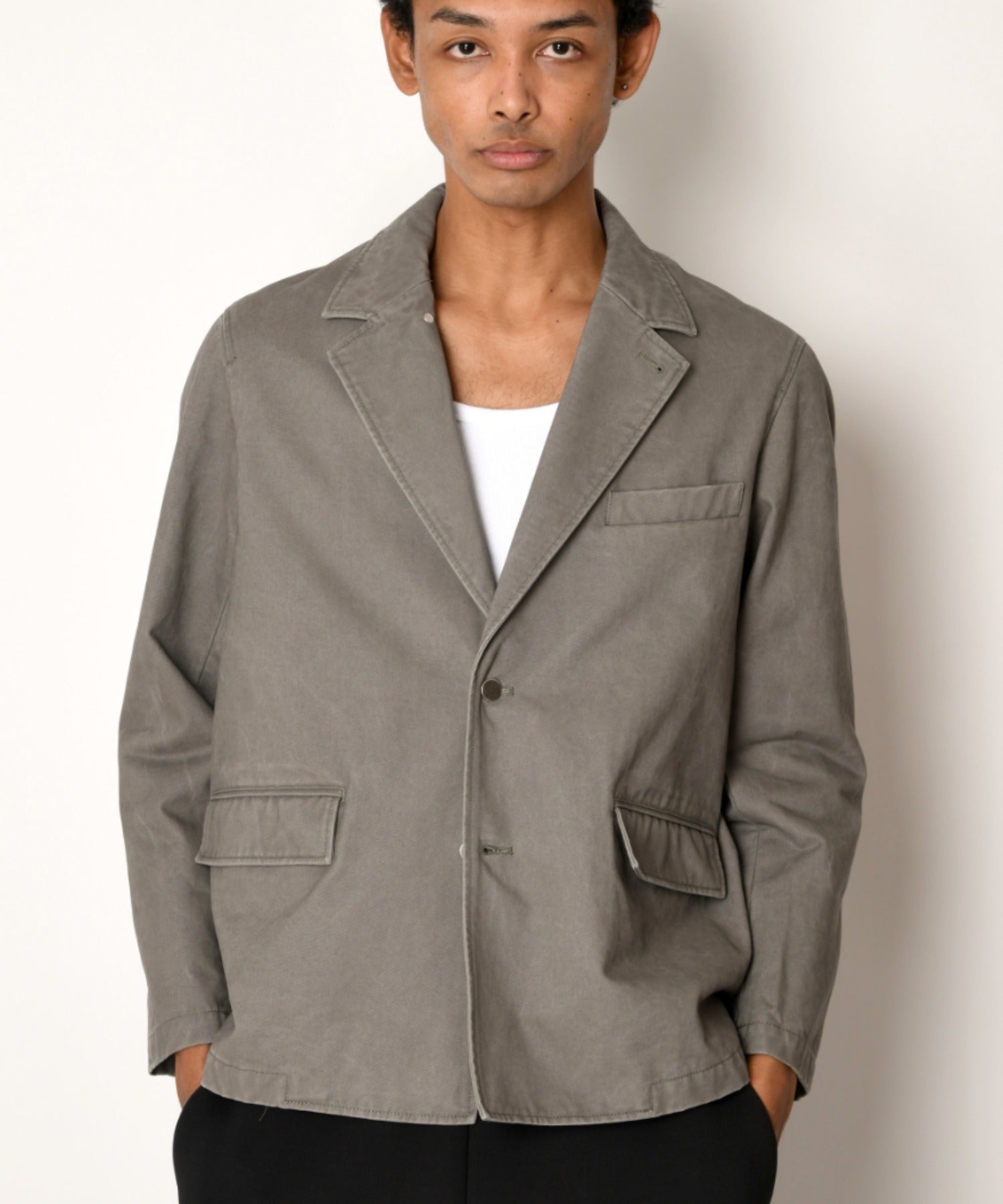 Pigment dyed Twill Jacket - ivory