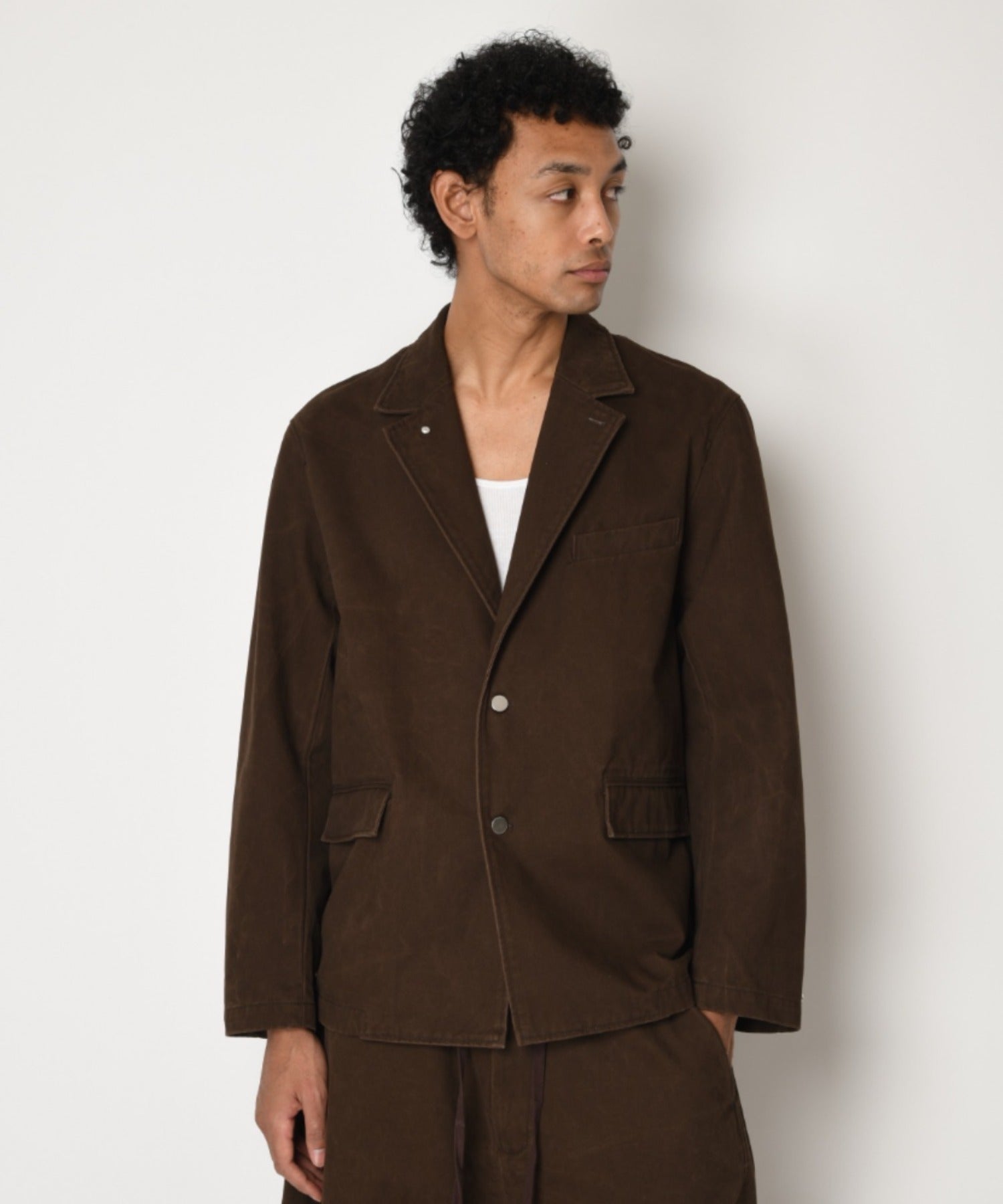 Pigment dyed Twill Jacket - brown