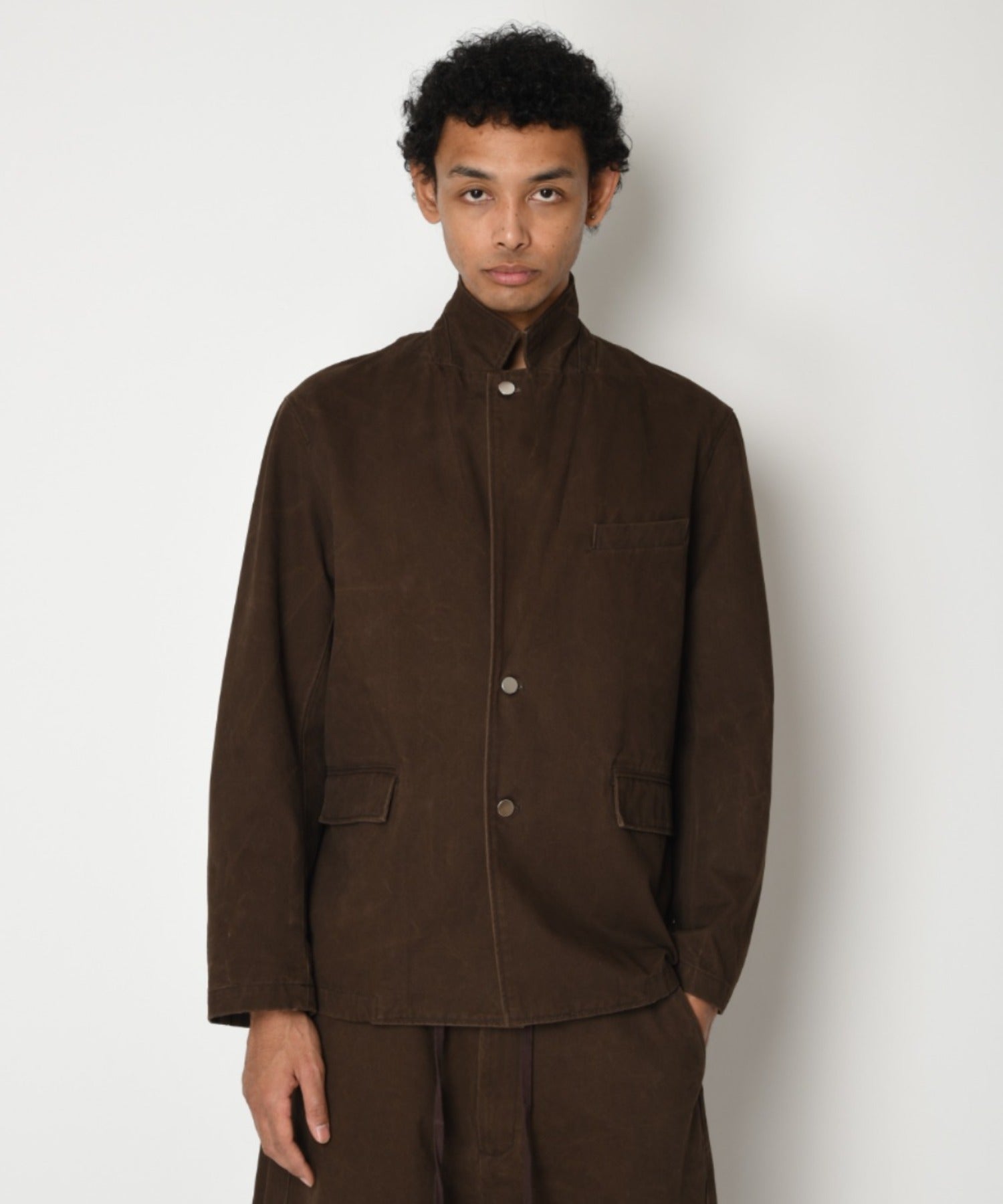 Pigment dyed Twill Jacket - brown