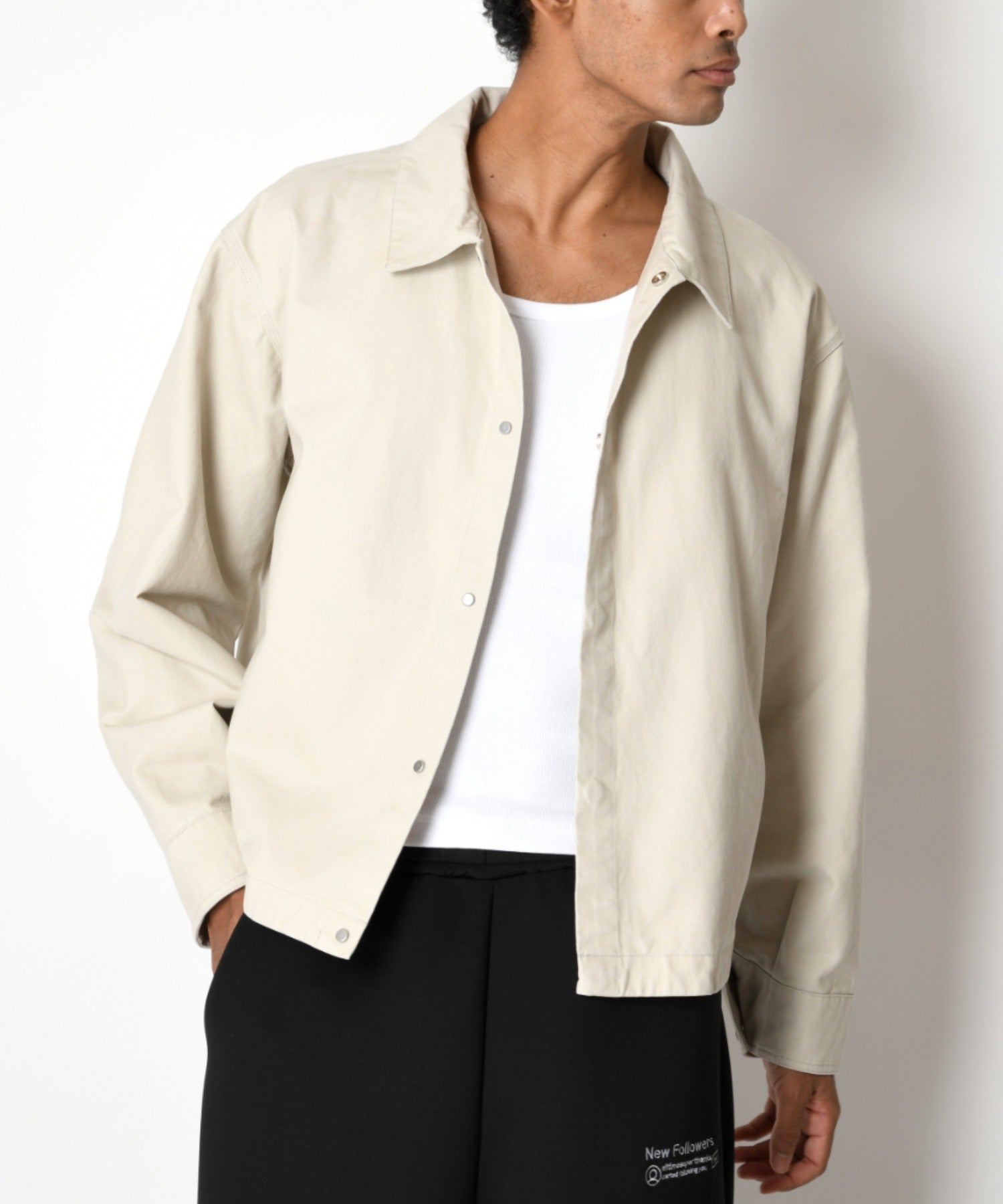 Pigment dyed Twill Shirt Jacket - black