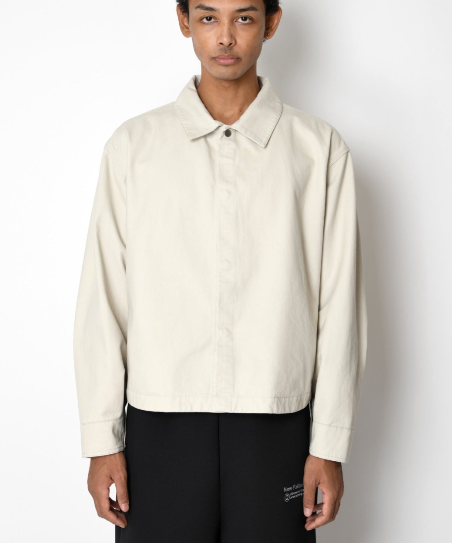 Pigment dyed Twill Shirt Jacket - black