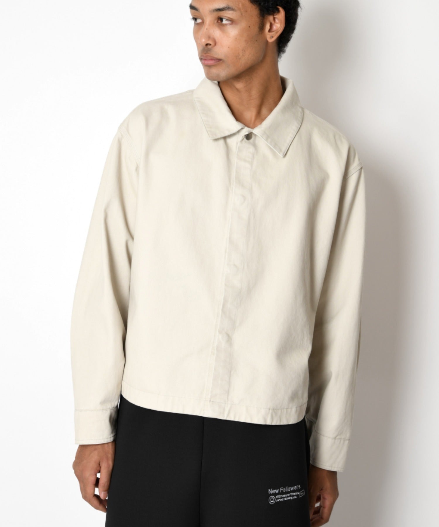 Pigment dyed Twill Shirt Jacket - black