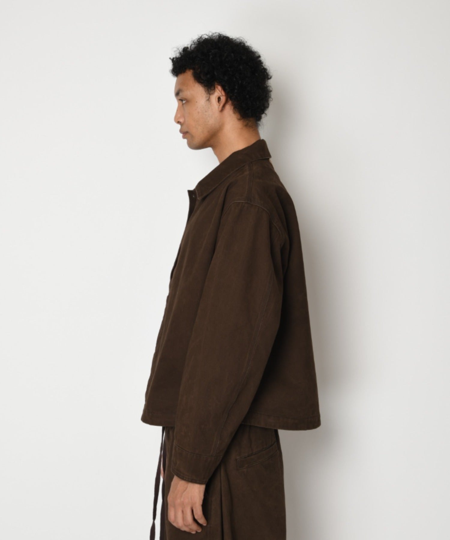 Pigment dyed Twill Shirt Jacket - brown