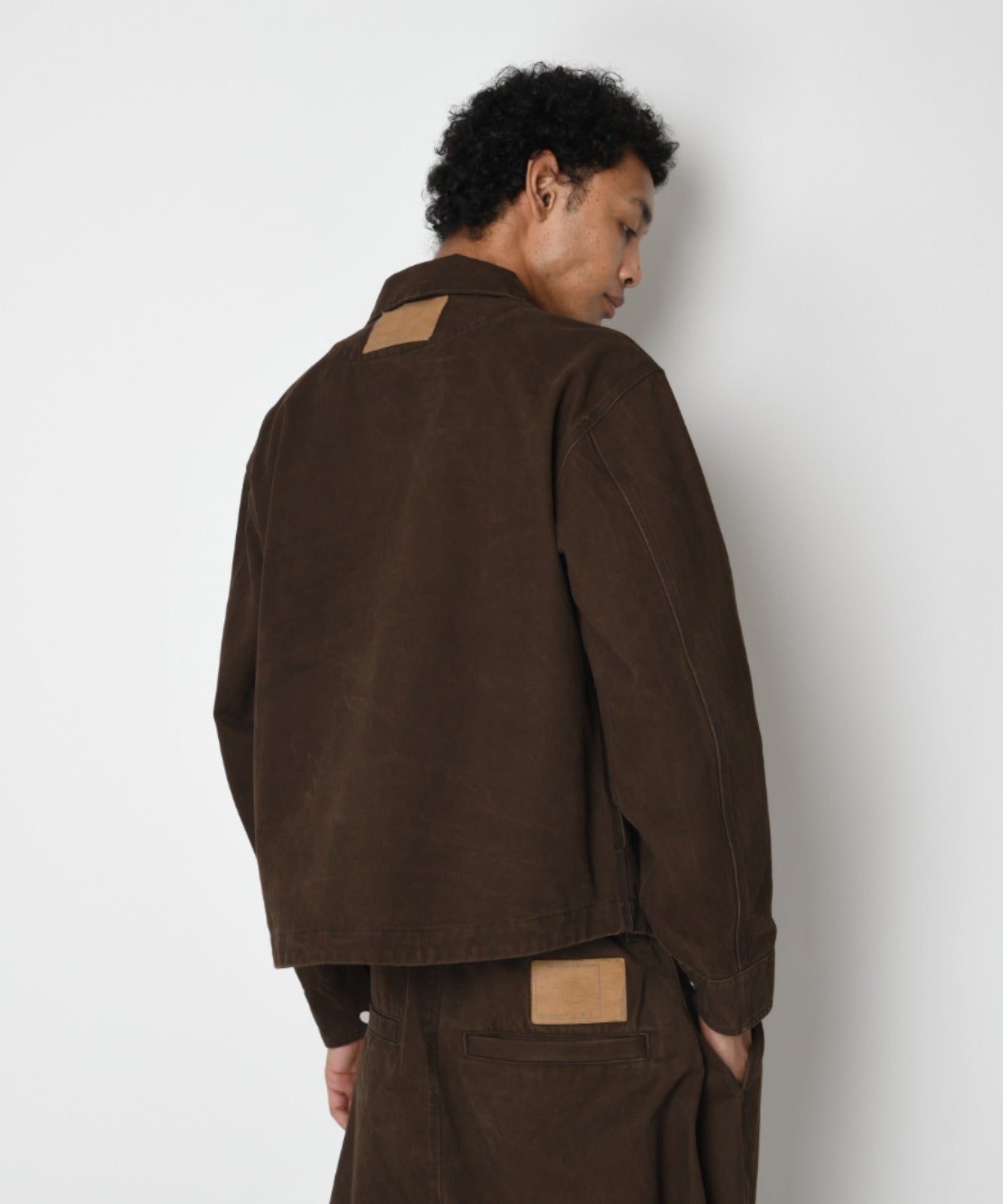 Pigment dyed Twill Shirt Jacket - brown