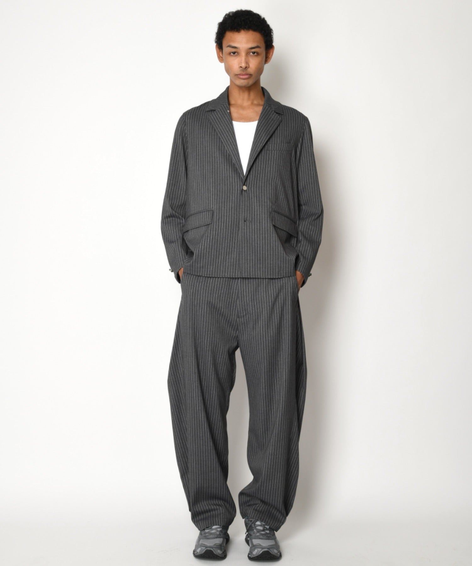 TR Pinstripe Jacket - gray/white
