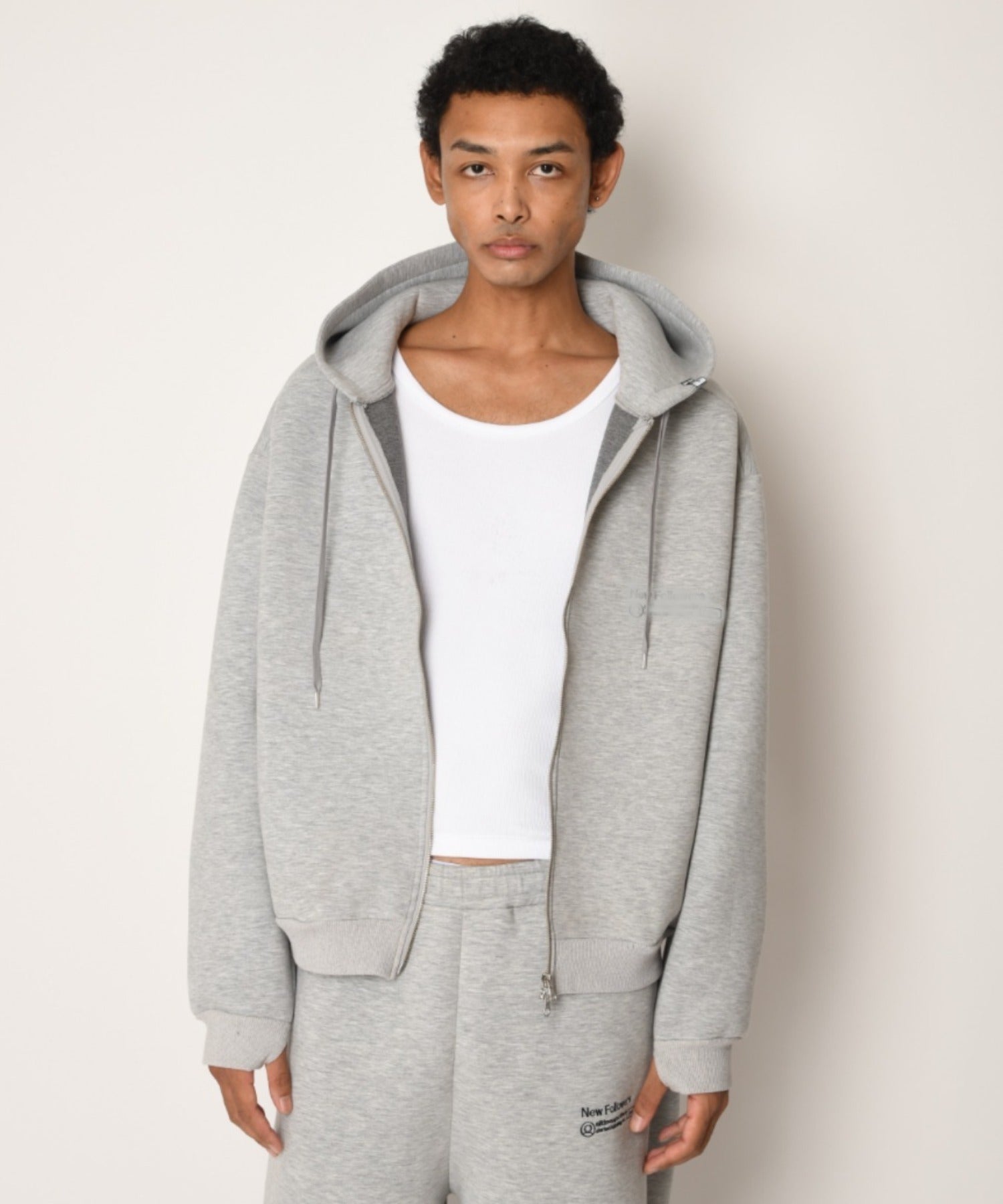 Double-knit Zip-Hoodie （無地） - ash gray