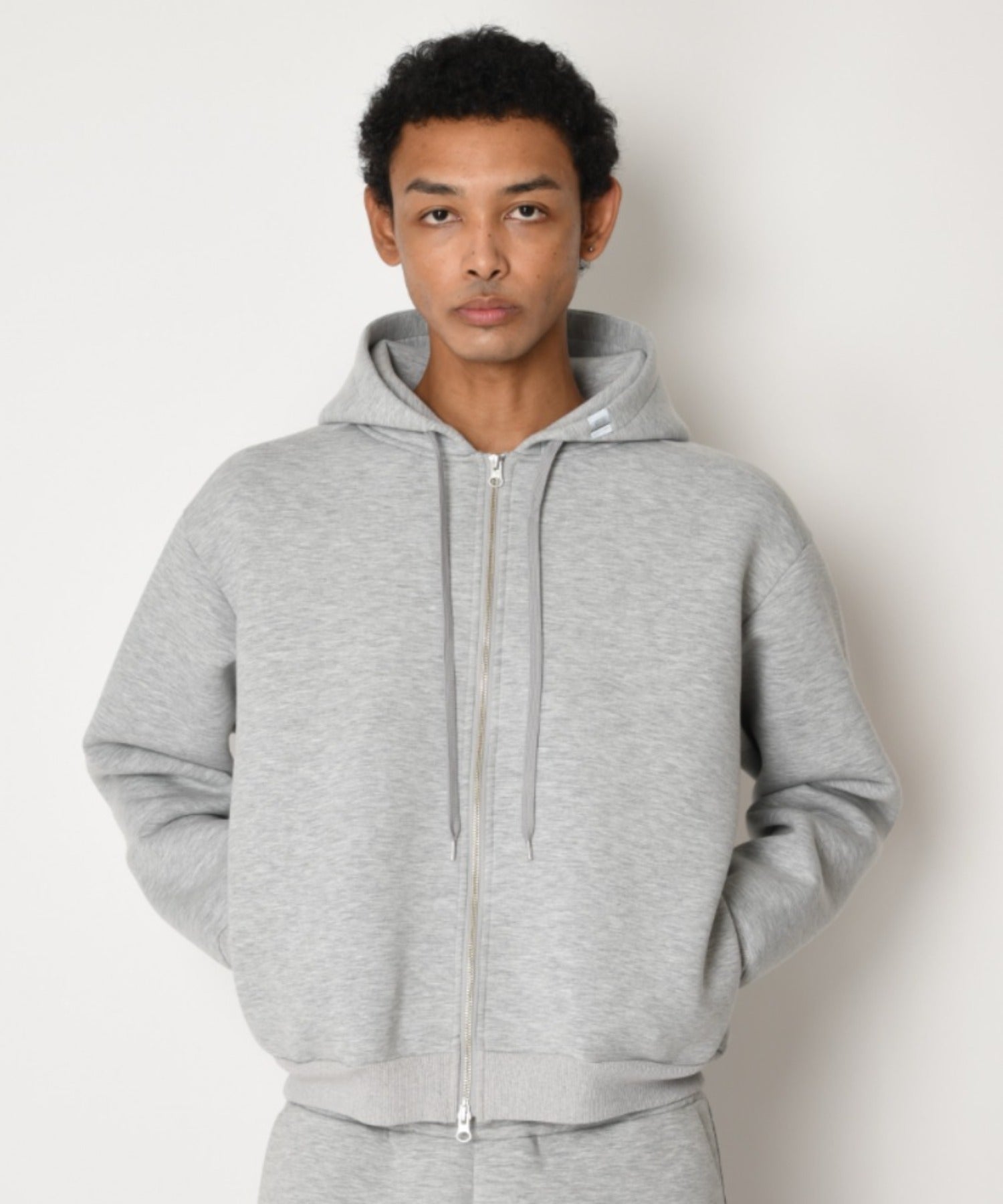 Double-knit Zip-Hoodie （無地） - ash gray