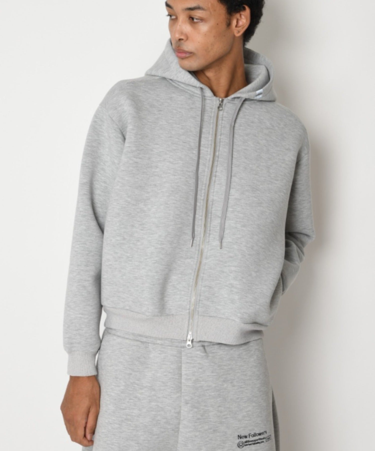 Double-knit Zip-Hoodie （無地） - ash gray