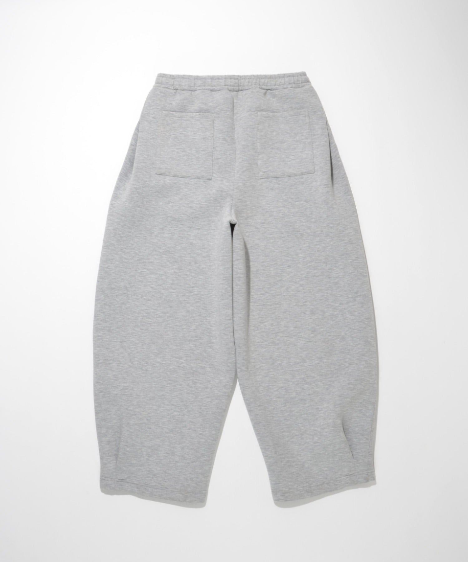 Double-knit Embroidery Side-tuck Wide Pants - ash c.gray