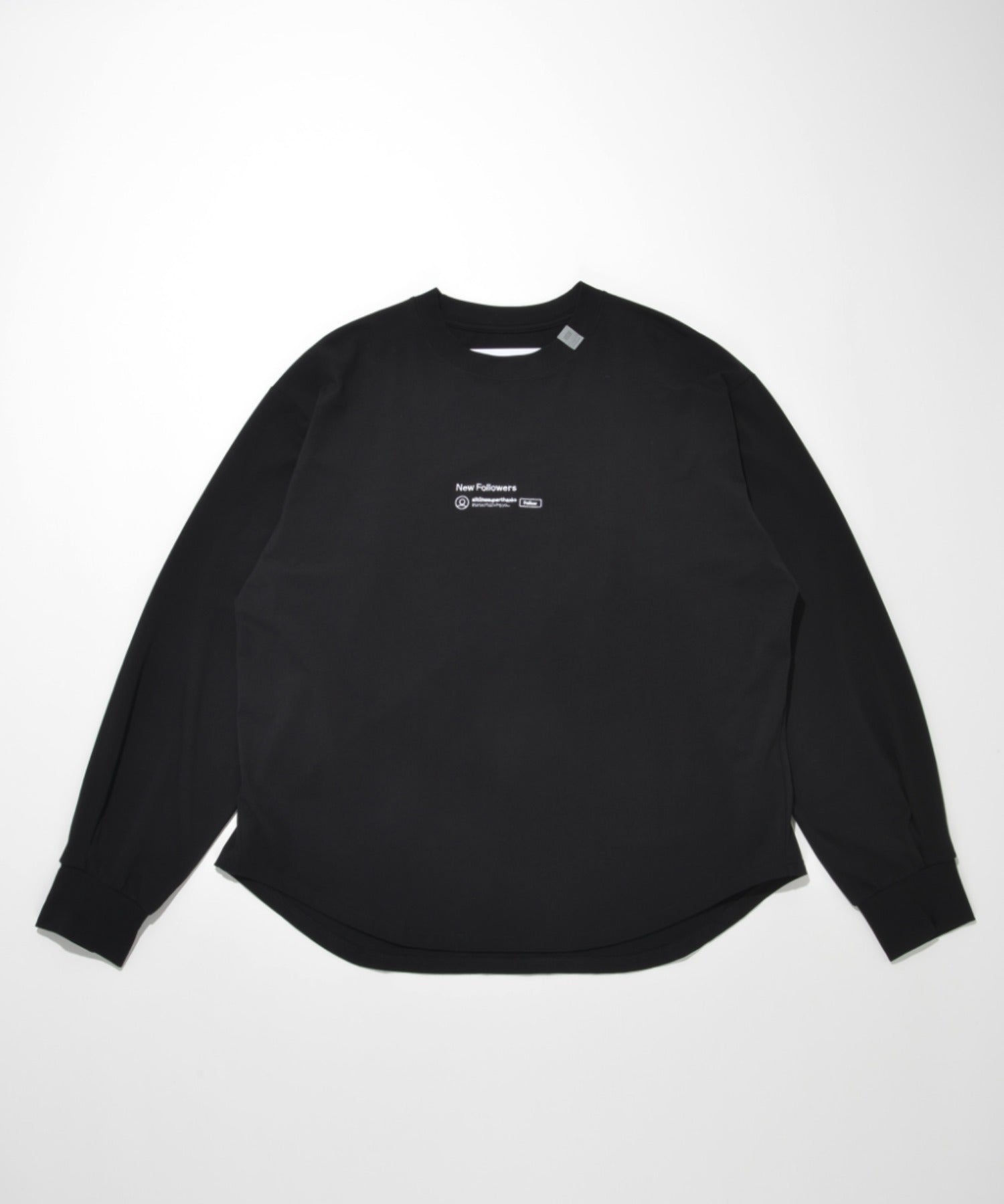 SBY Embroidery Refined L/S T-shirt - black