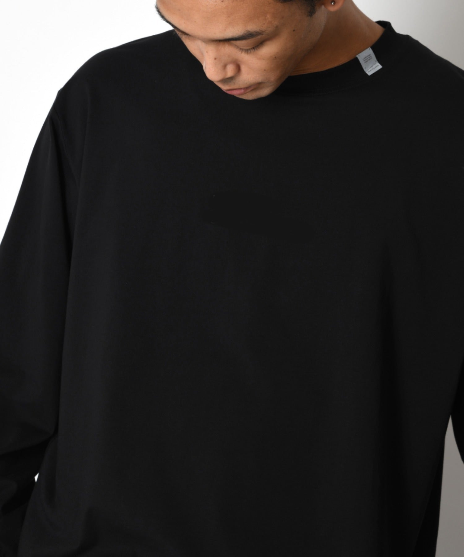 SBY Refined L/S T-shirt （無地） - black