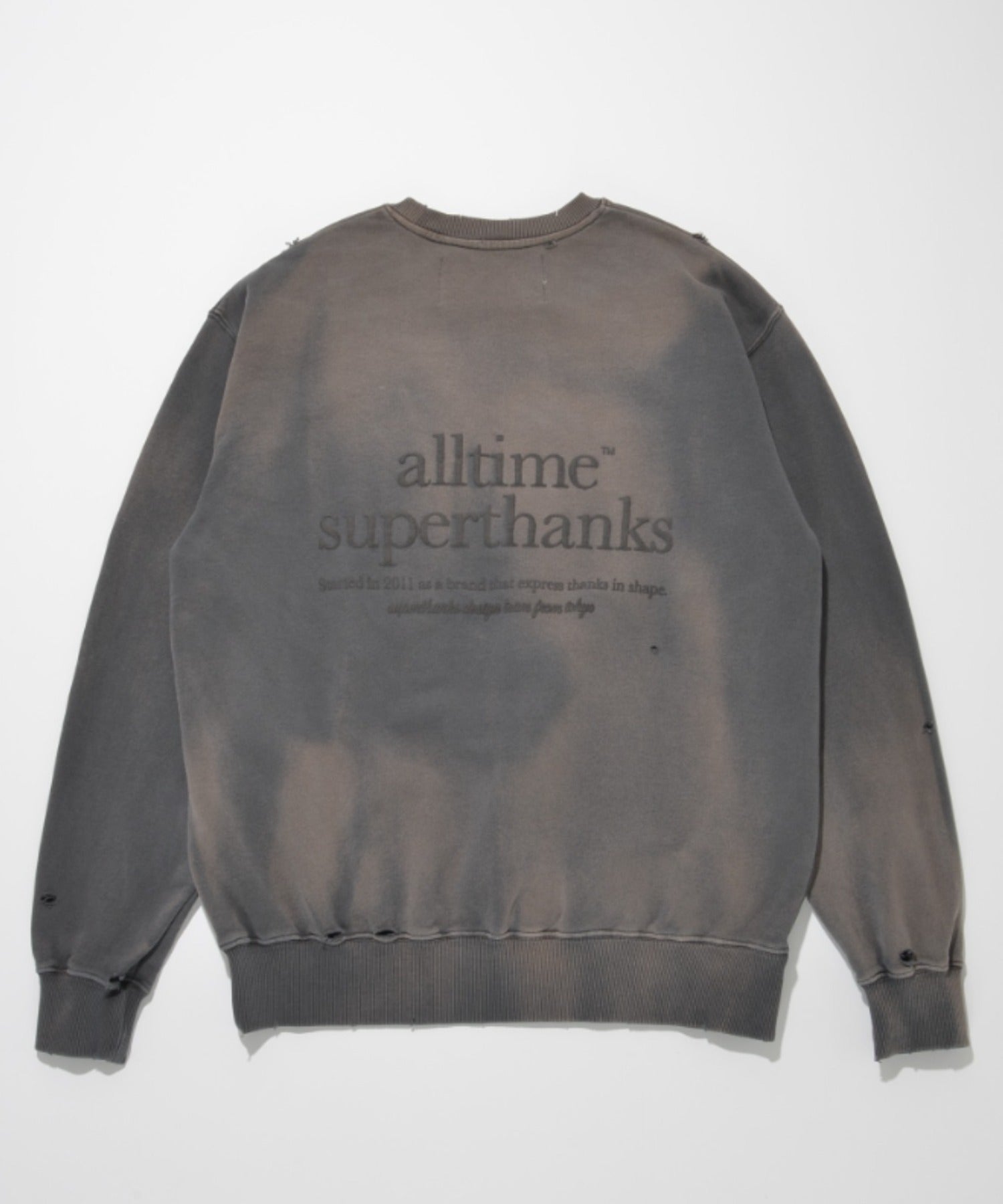 Vintage finishing Crew-neck Sweat - black