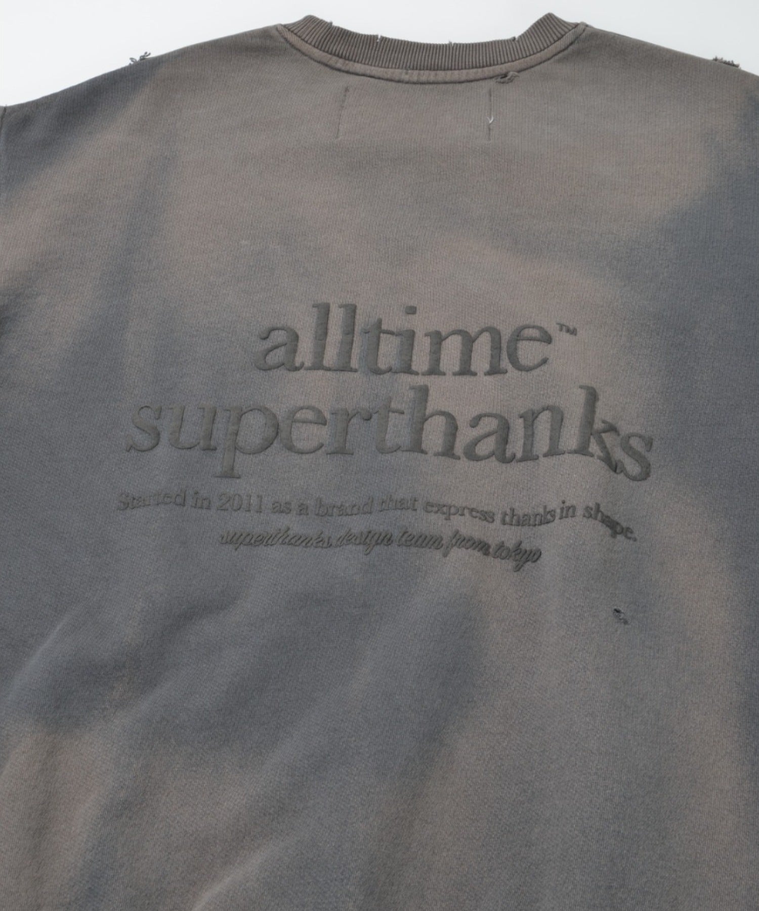 Vintage finishing Crew-neck Sweat - black
