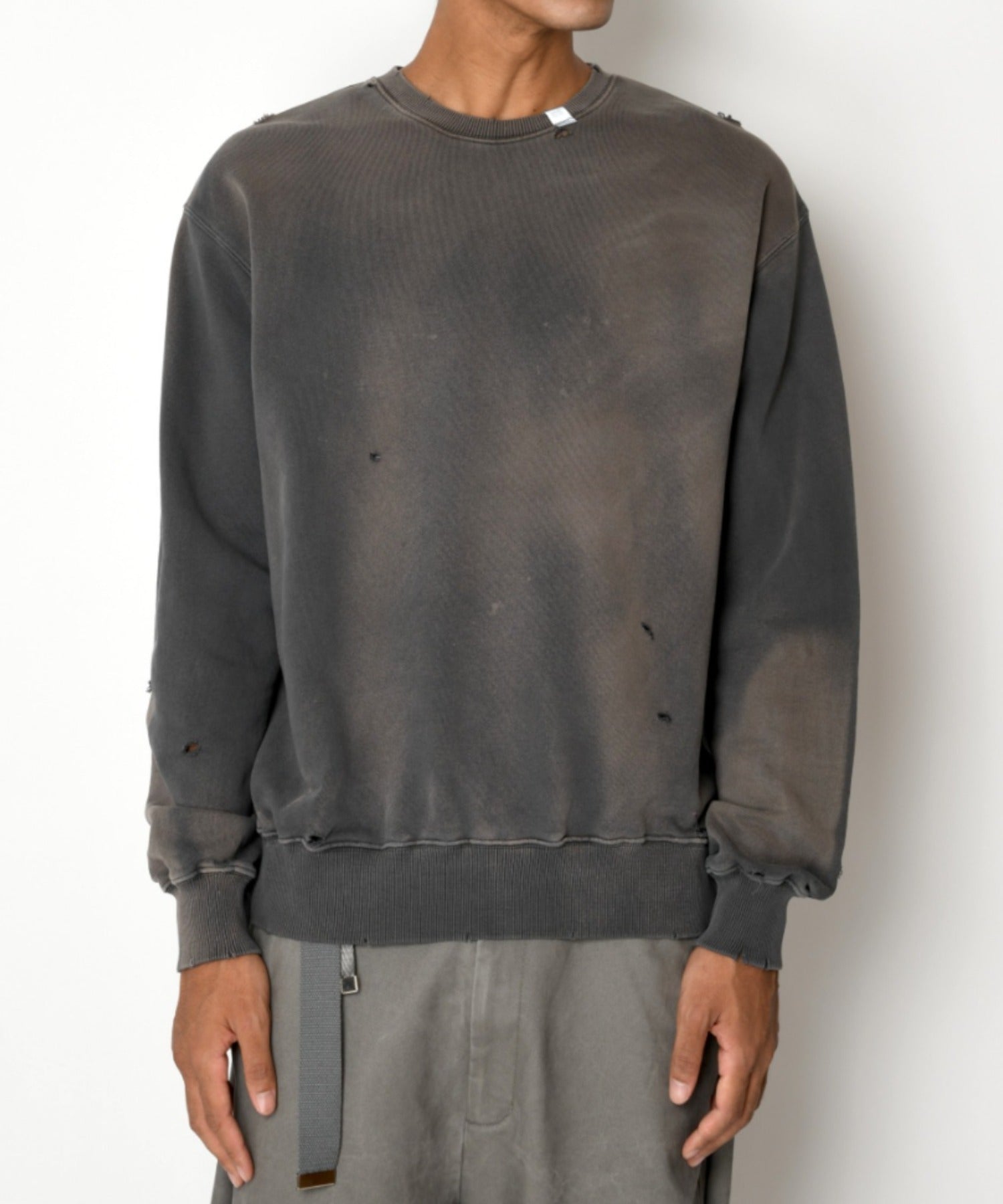 Vintage finishing Crew-neck Sweat - black