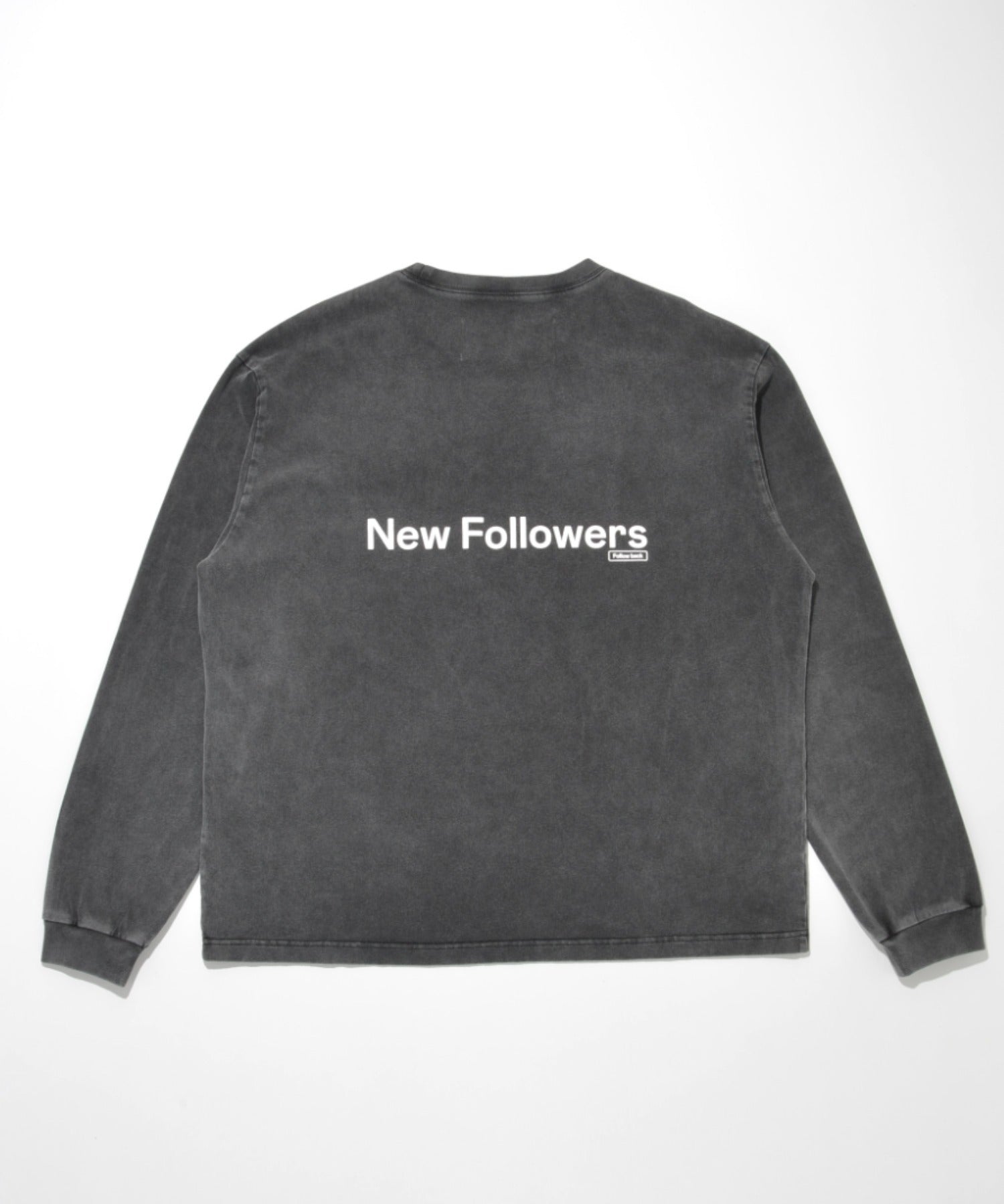 Pigment dyed Print L/S T-shirt - l.black