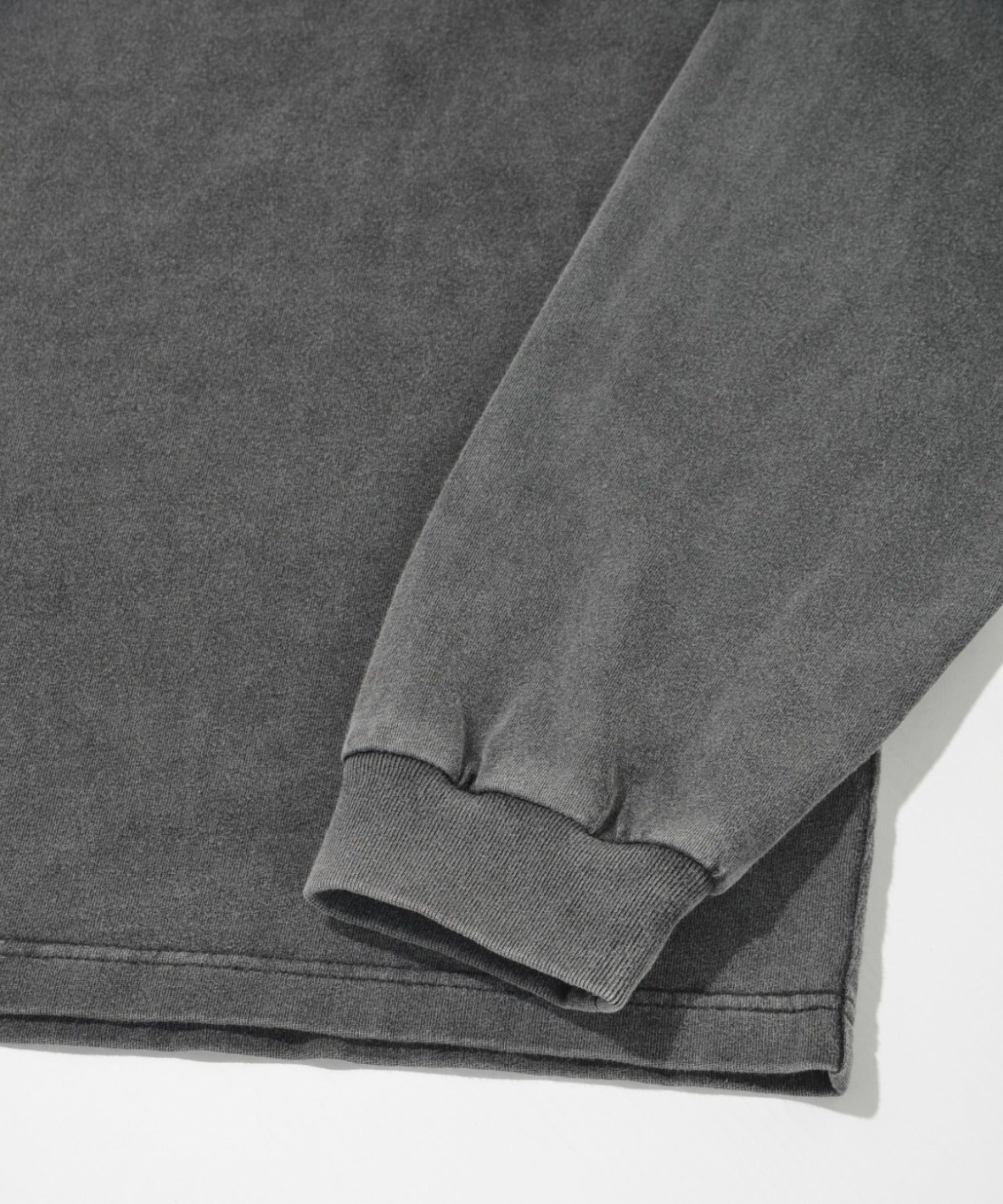 Pigment dyed L/S T-shirt （無地） - l.gray