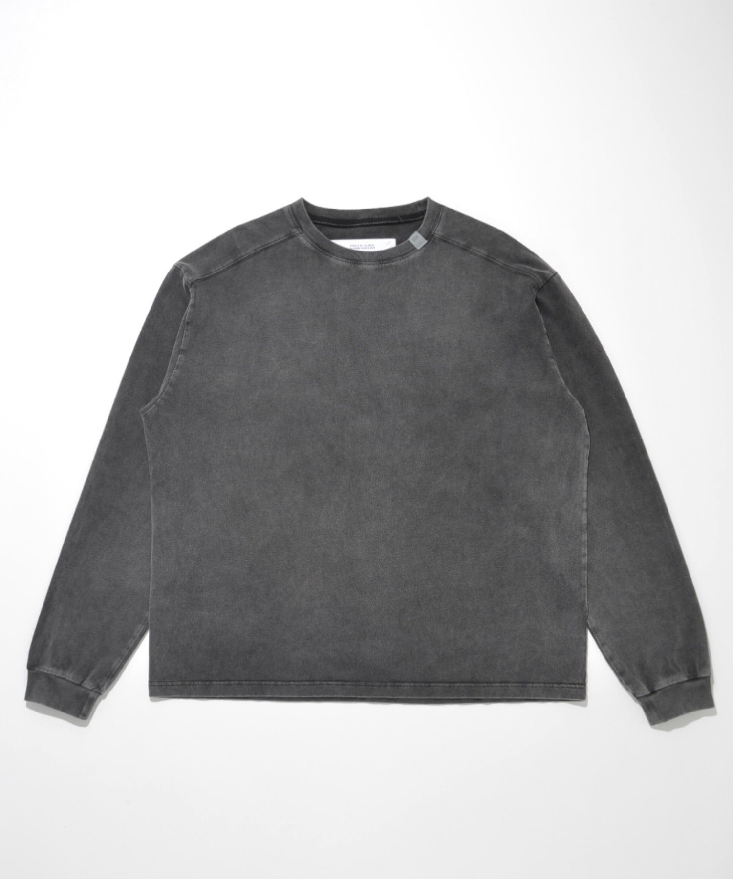 Pigment dyed L/S T-shirt （無地） - l.black