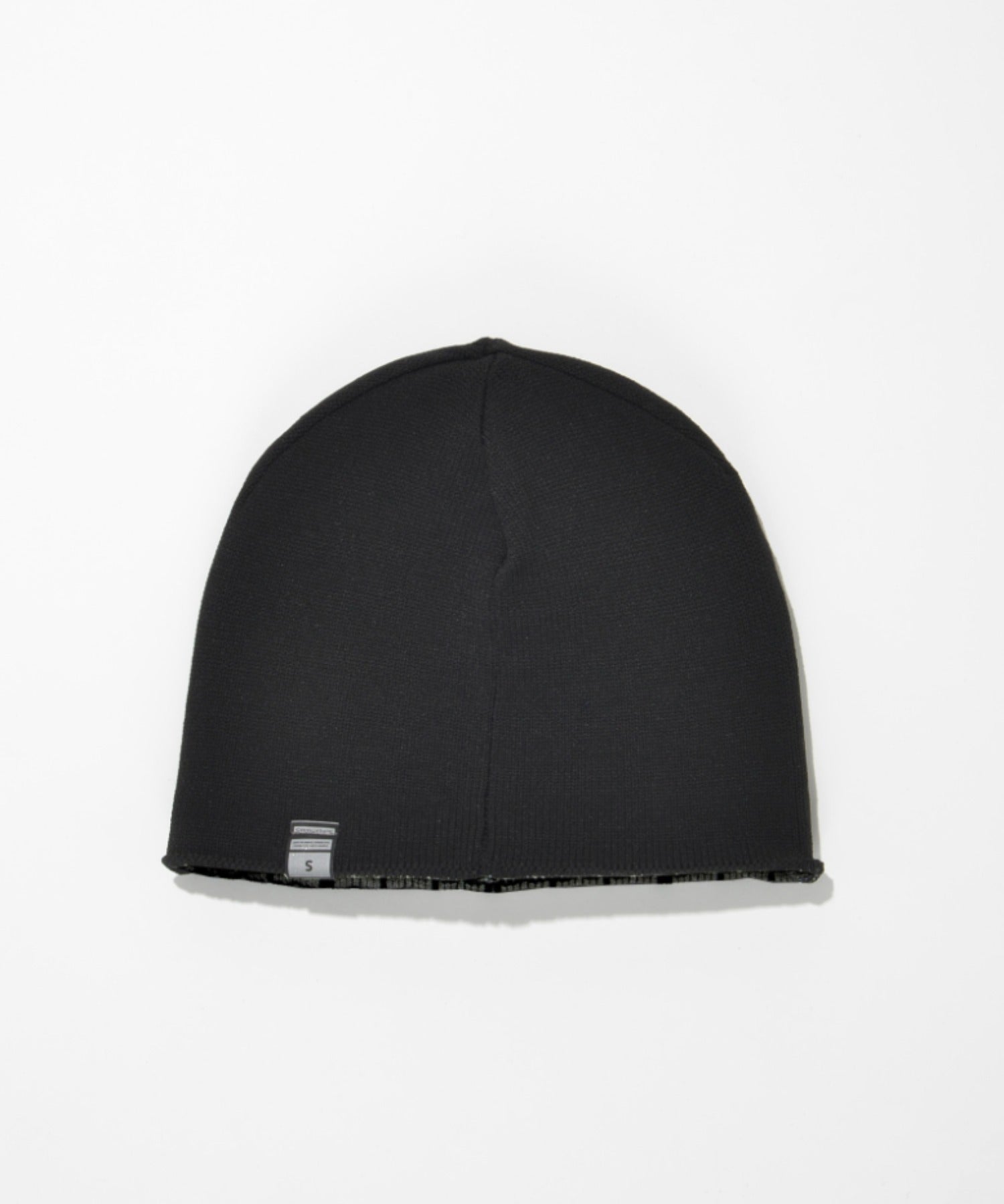 Graph check Knit Reversible Beanie - c.gray/black
