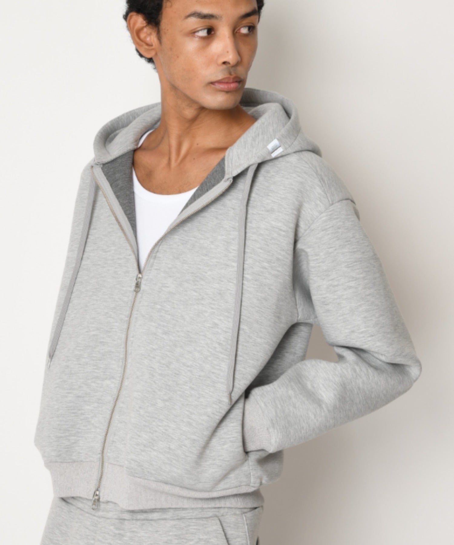 Double-knit Zip-Hoodie （無地） - ash gray