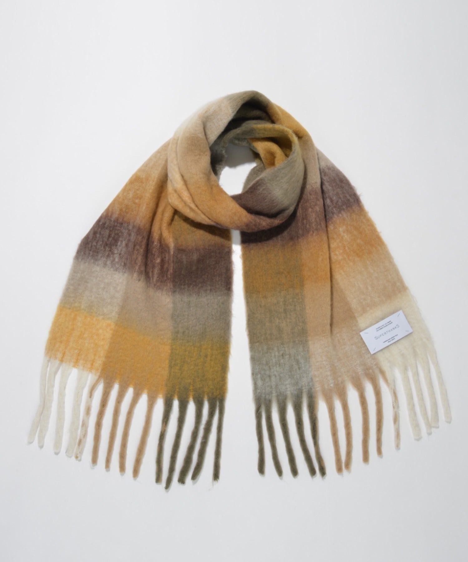 Big muffler (Block check) - beige/brown