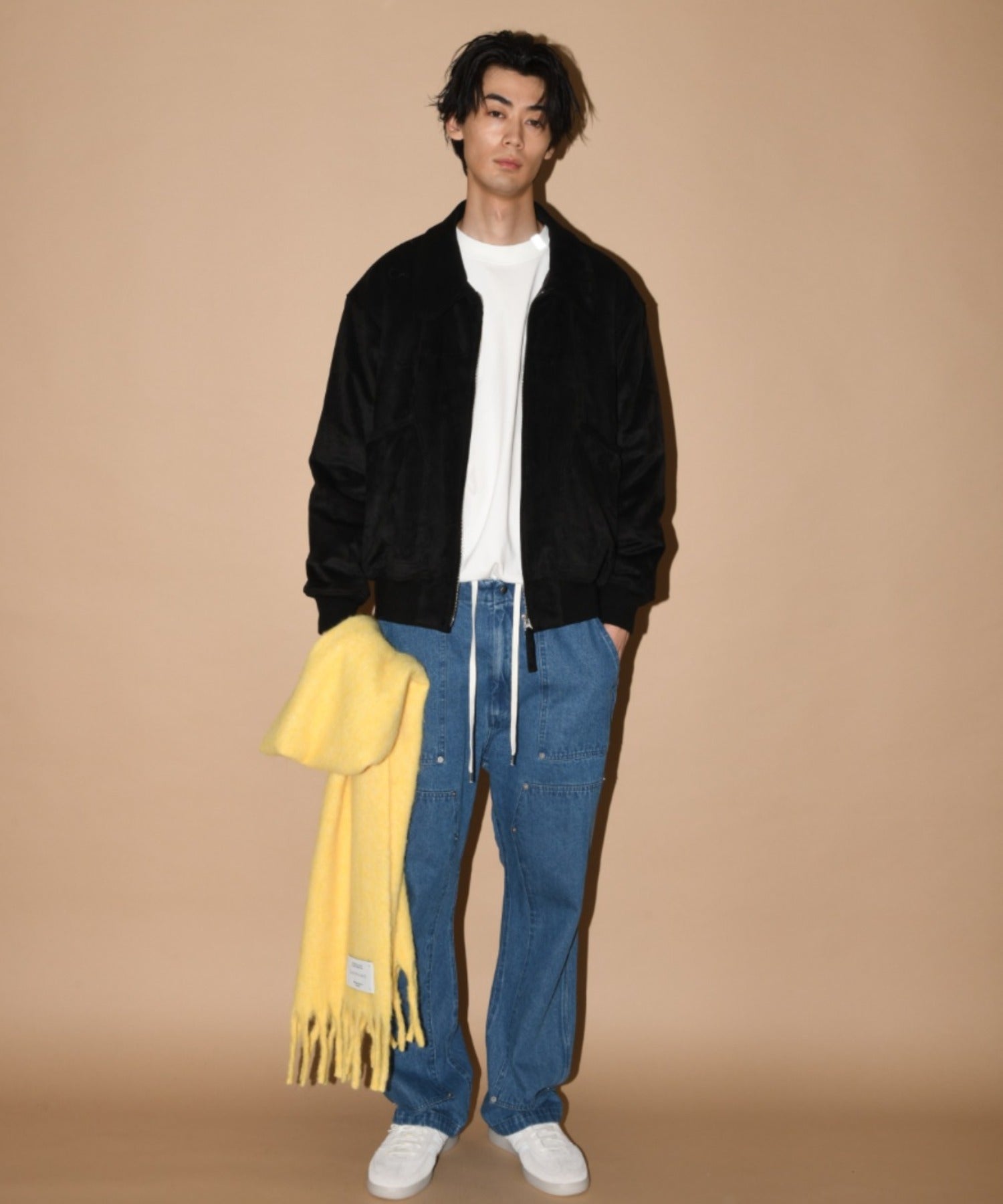Faux Suede Padded Blouson (CWU-Type) - black