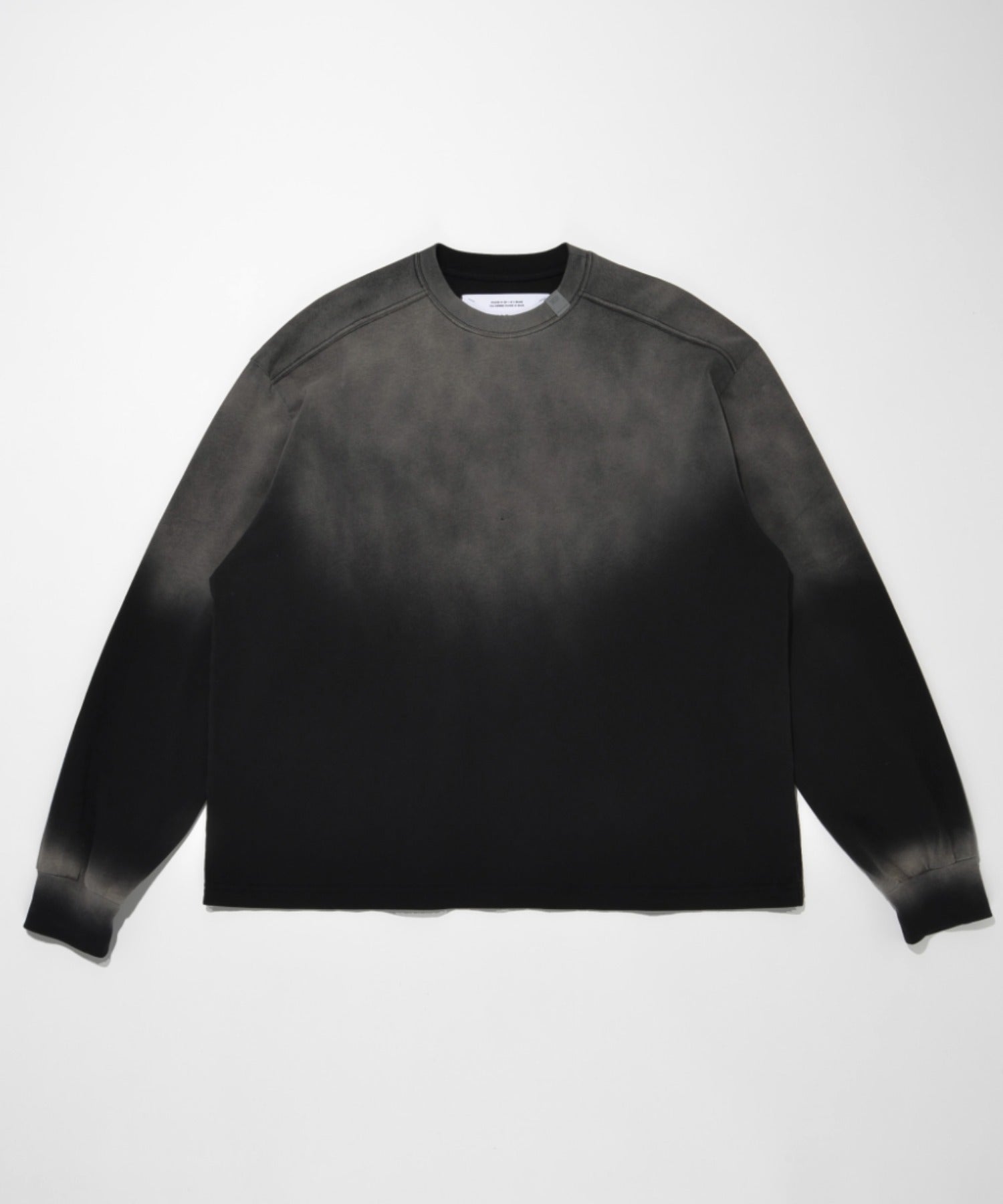 Sun faded Sweat L/S T-shirt - black