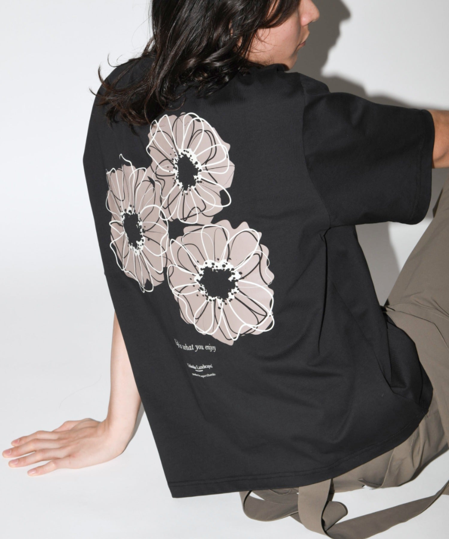 ”Bic flower" S/S T-shirt - khaki