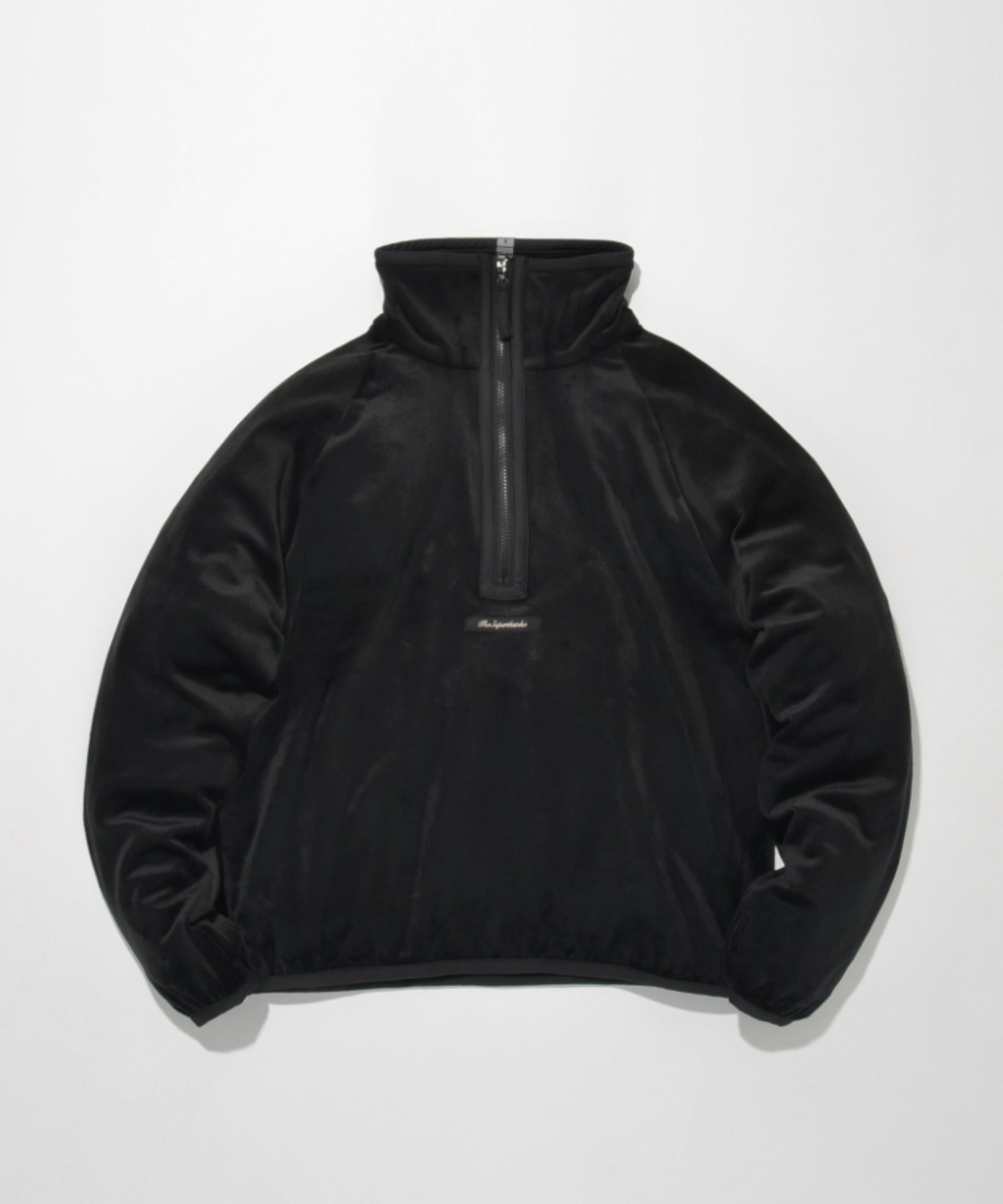 Velour Half zip pullover - black/bk