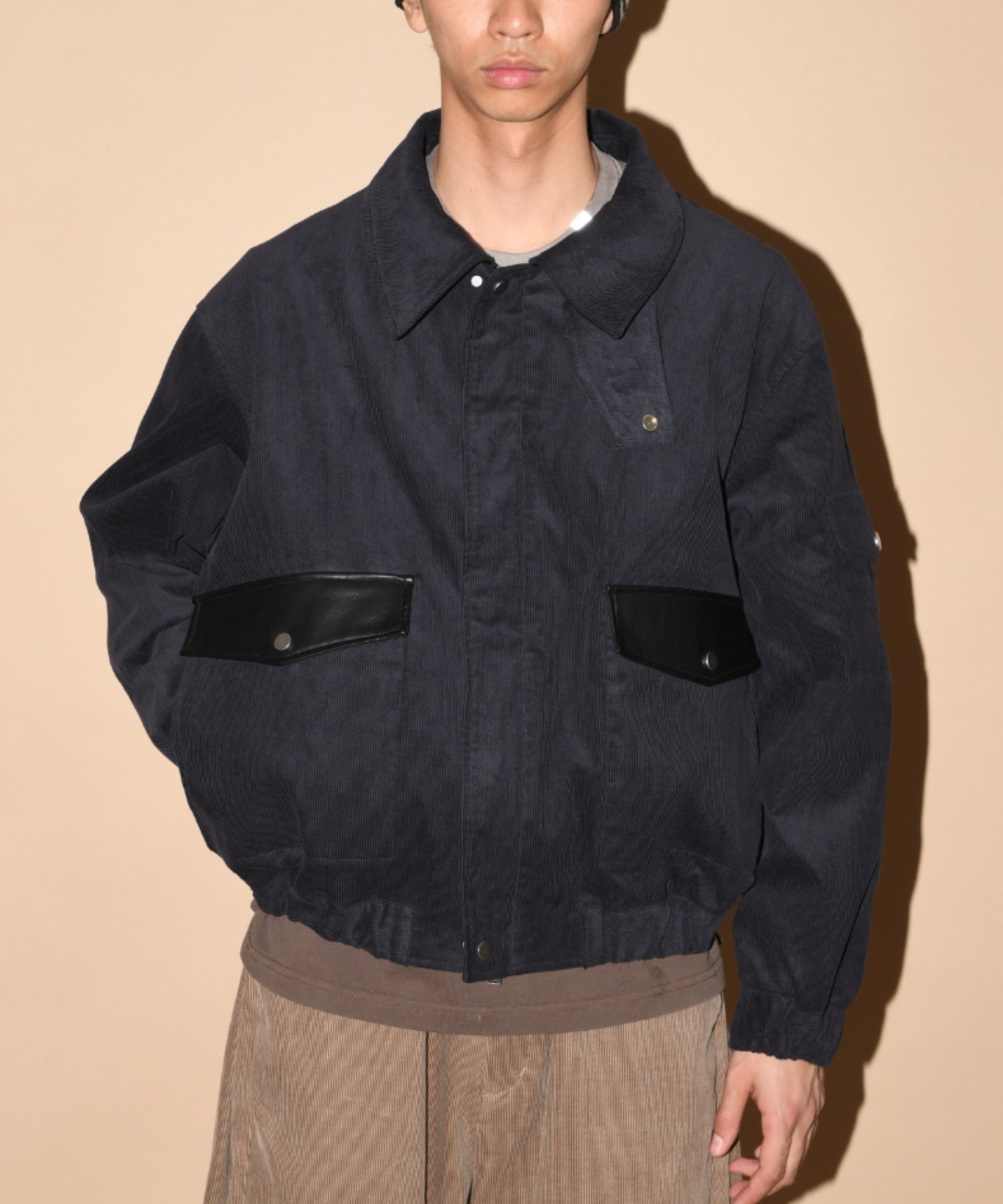 Corduroy Harrington Jacket- black