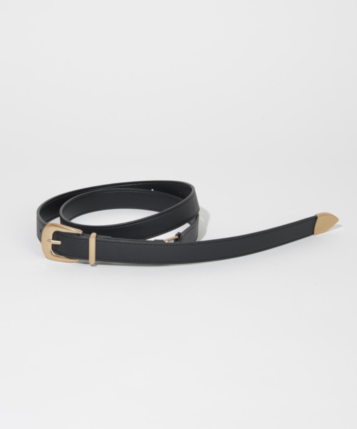 Long narrow belt - black/gold