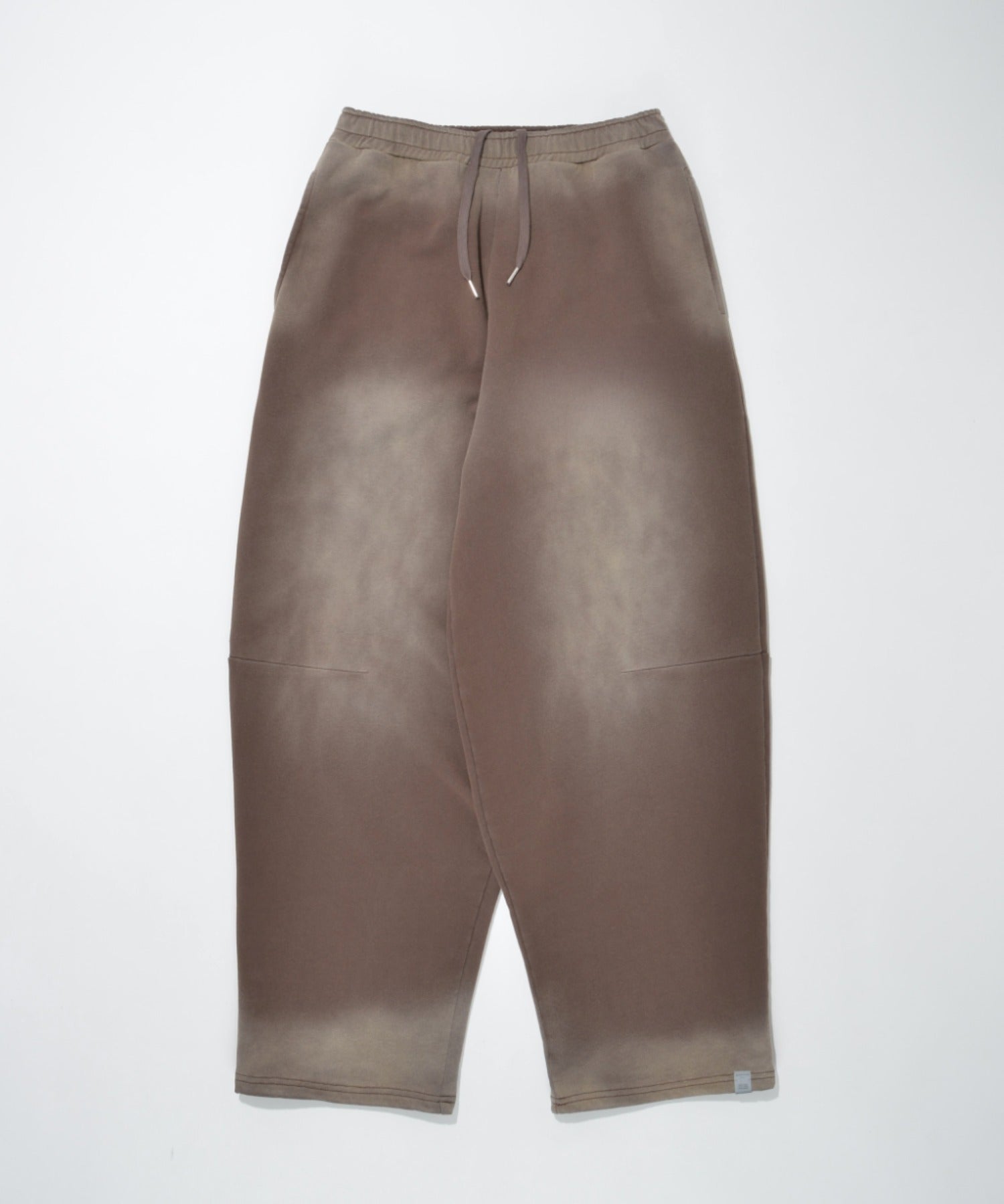Sun faded Sweat Side-tuck Wide Pants - brown