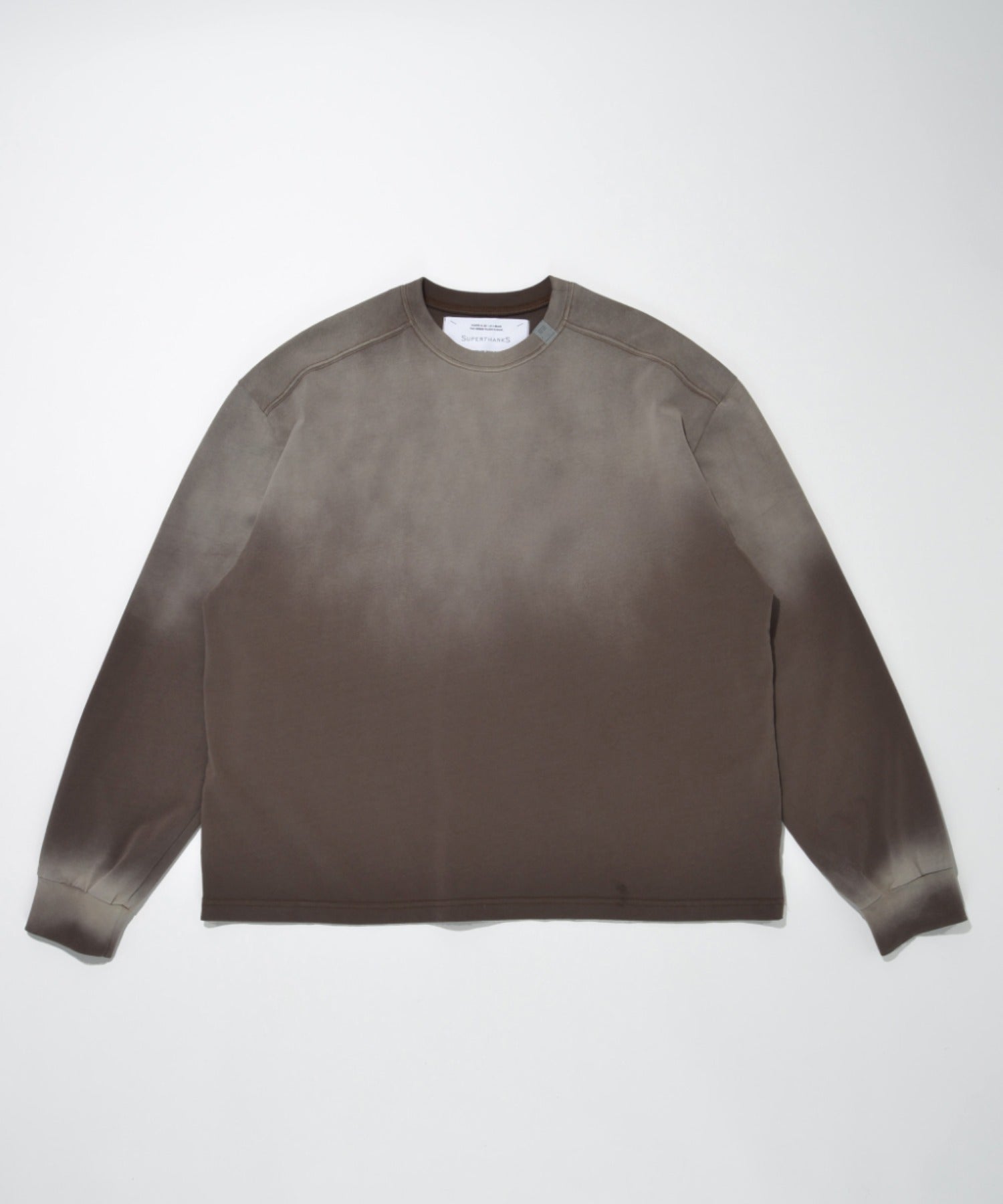 Sun faded Sweat L/S T-shirt - brown