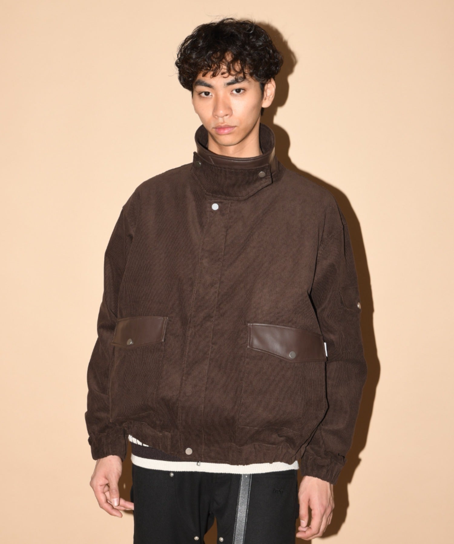Corduroy Harrington Jacket- brown
