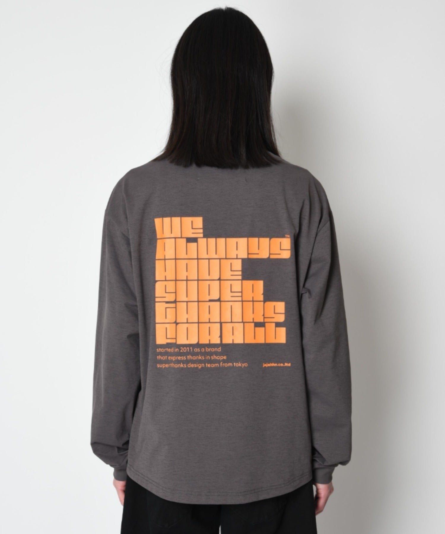 [pop logo] Functional L/S T-shirt - c.gray