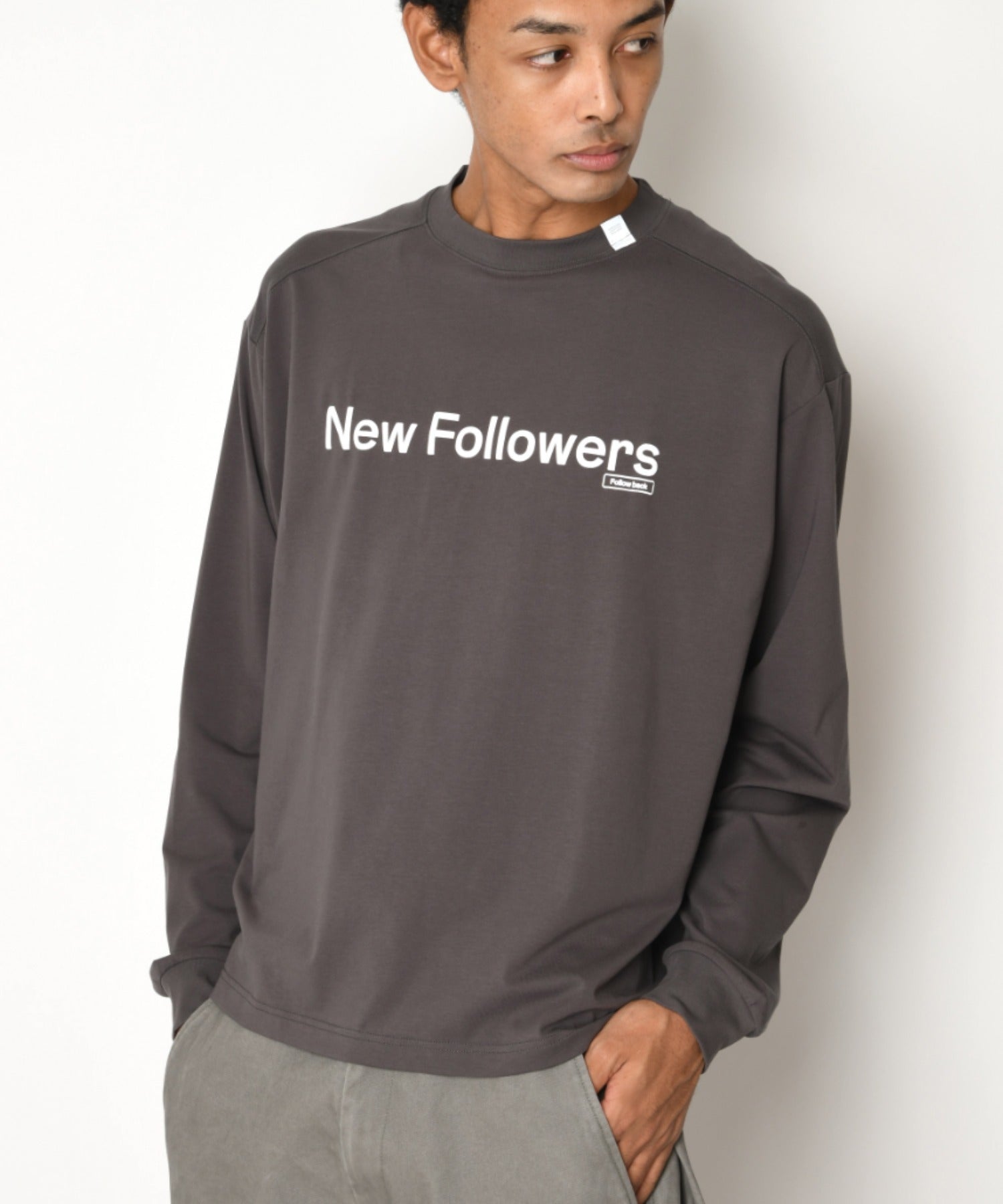 SBY Print L/S T-shirt - c.gray