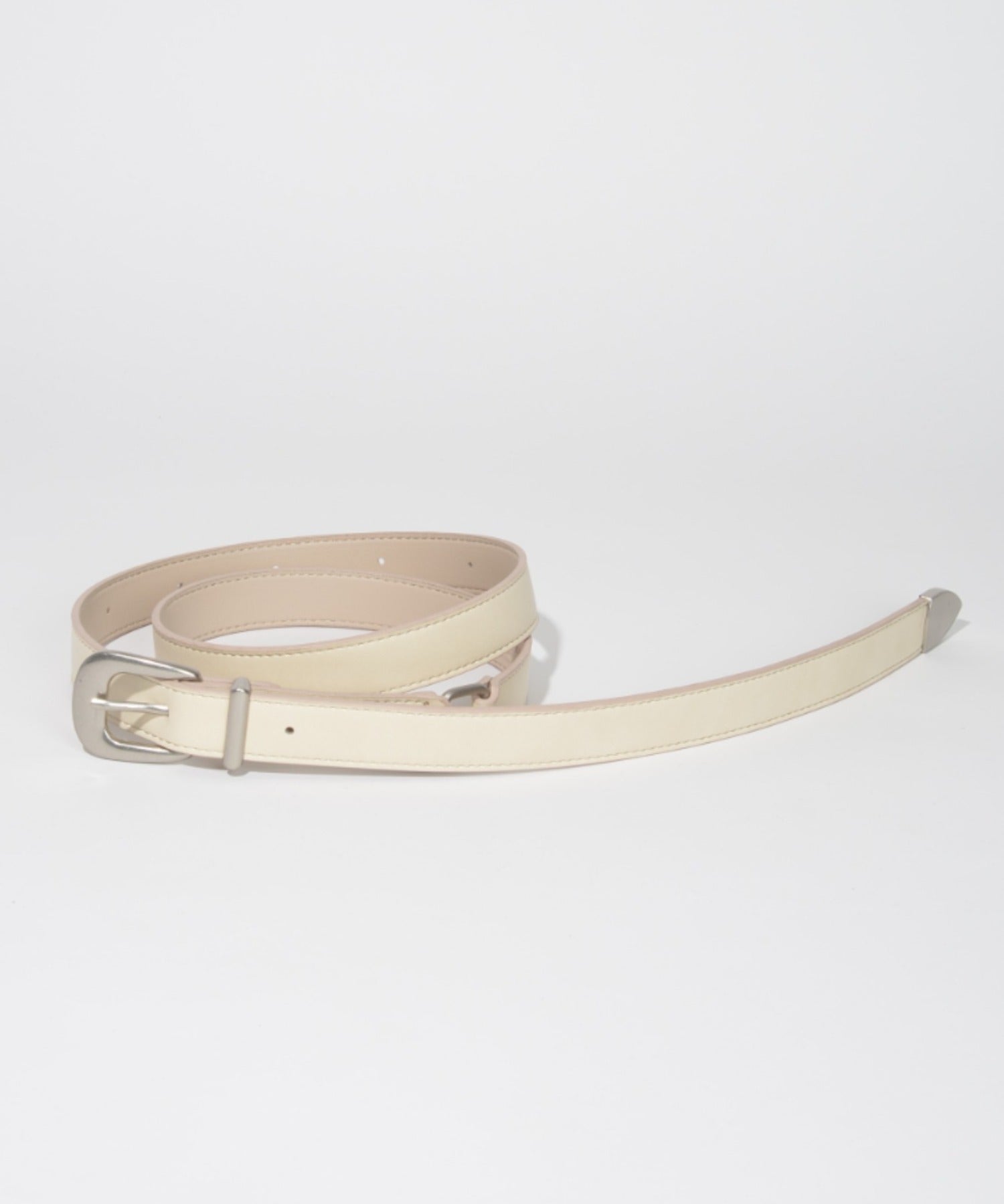 Ling narrow Suede Belt- pink