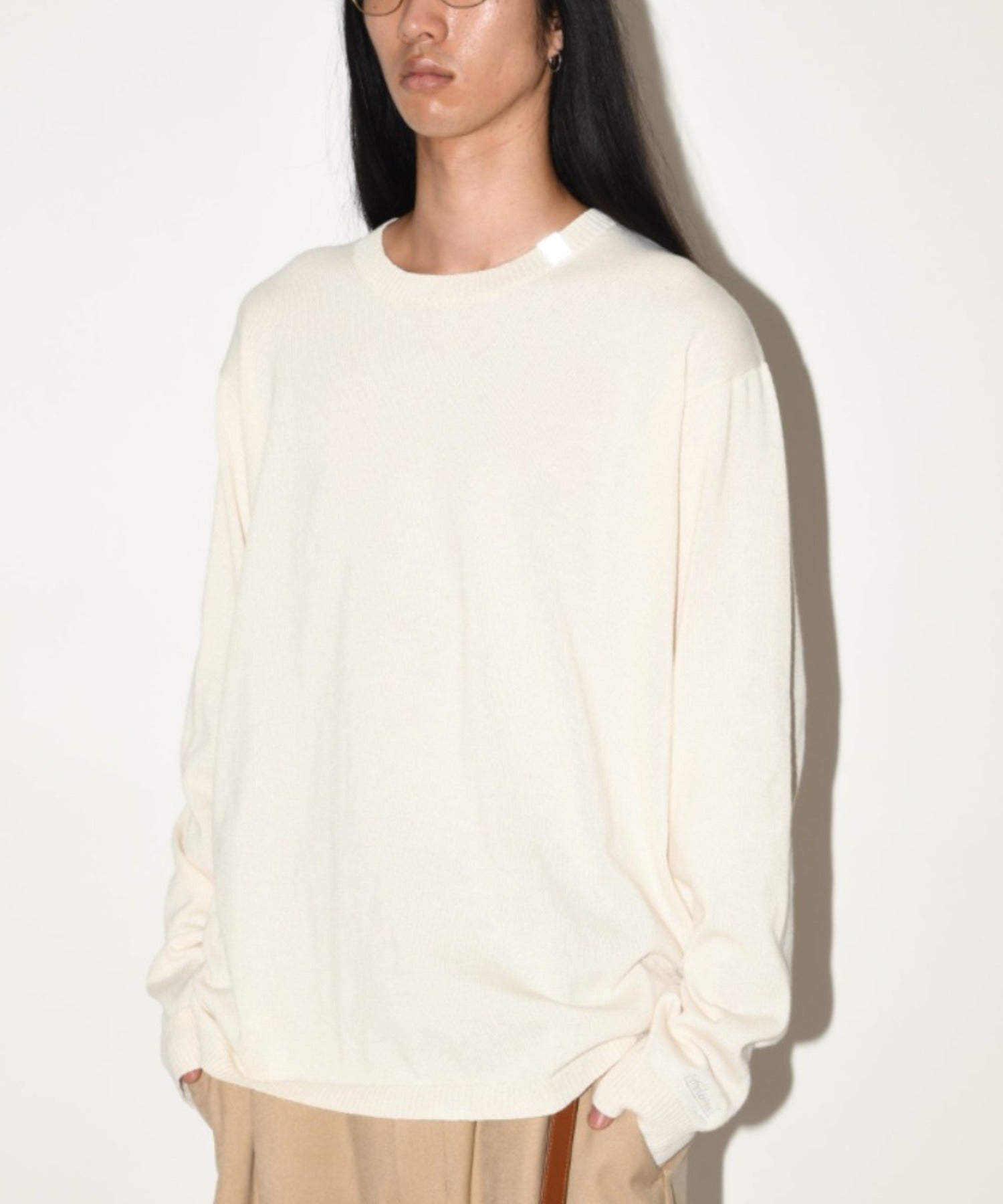 Glitter mix long-sleeve knit - cream mix
