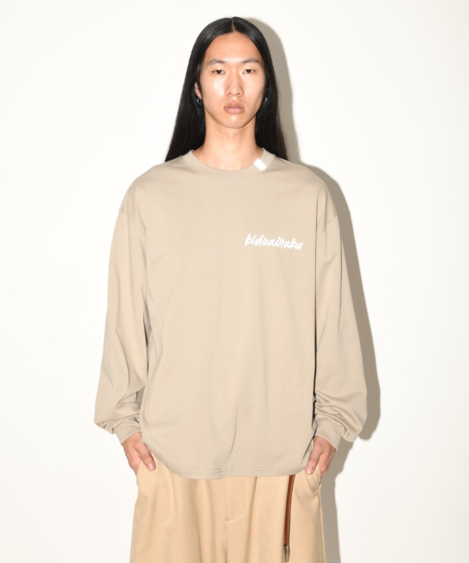 "kidoairaku"L/S T-shirt - desert