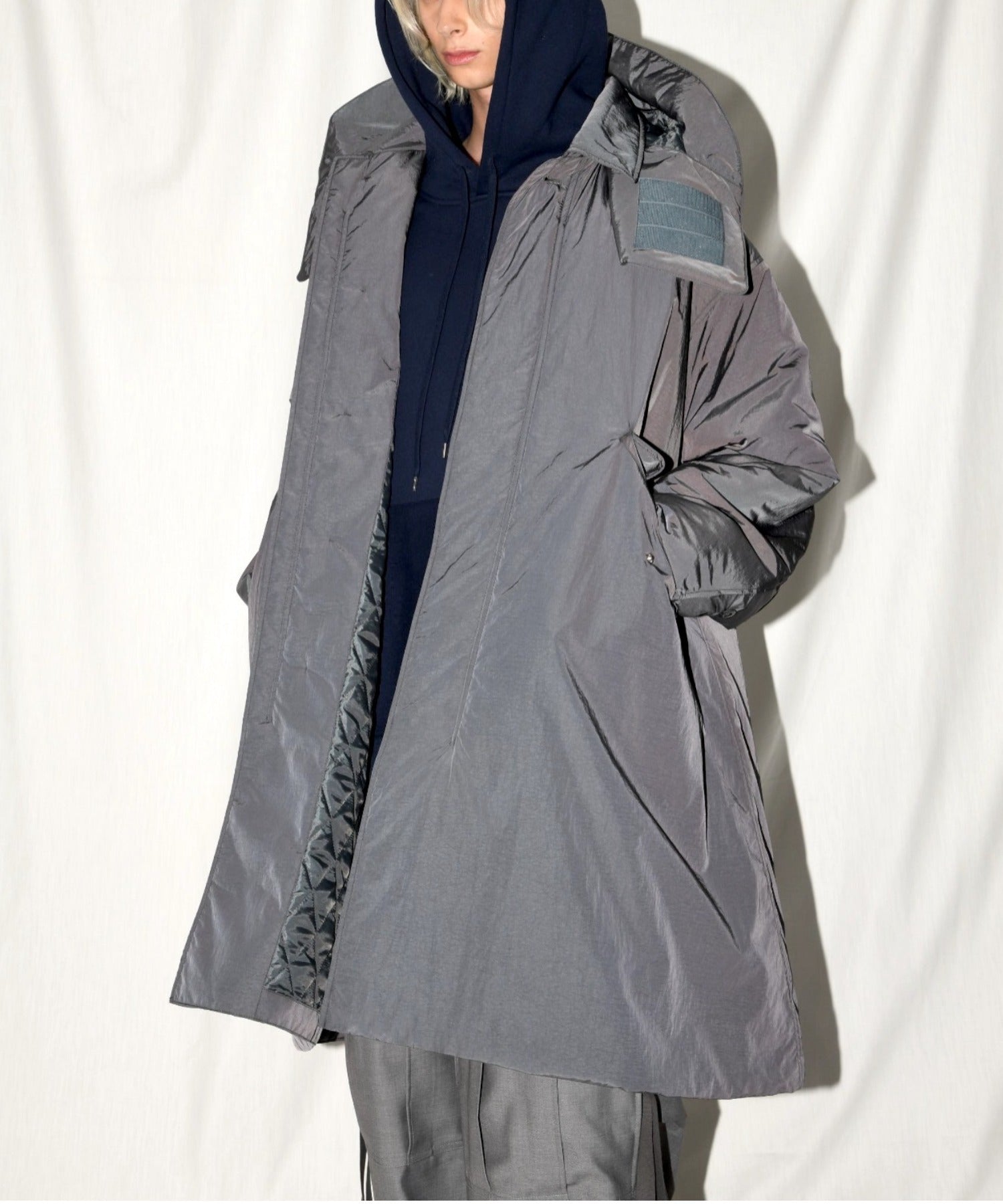 2WAYモッズコート×ステンカラーコート/Soutien collar field coat - navy