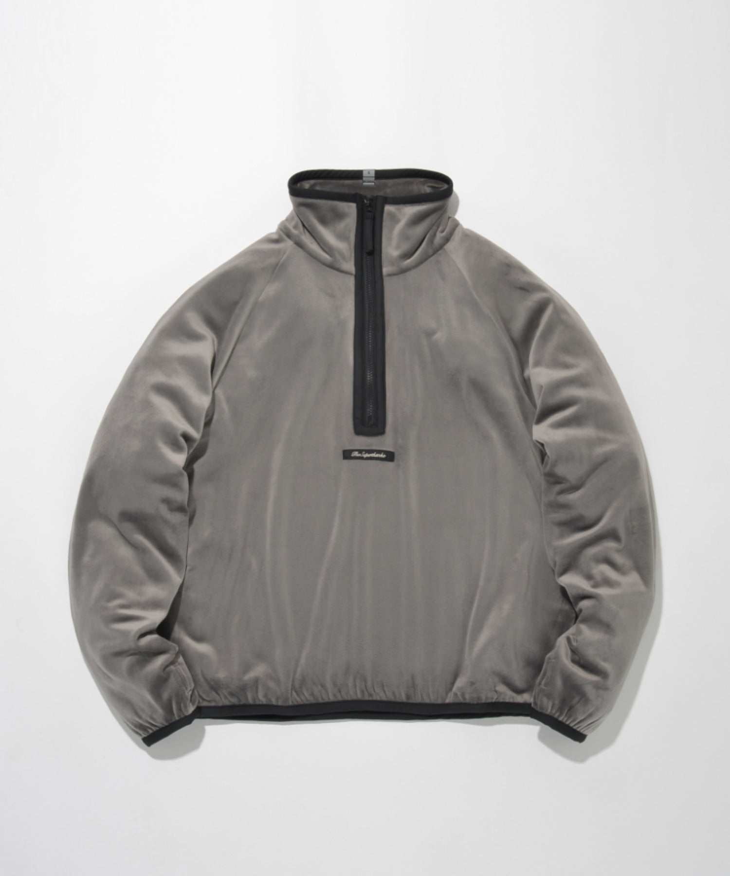 Velour Half zip pullover - gray/bk