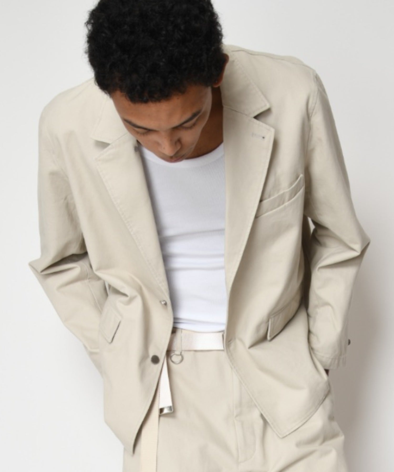 Pigment dyed Twill Jacket - ivory