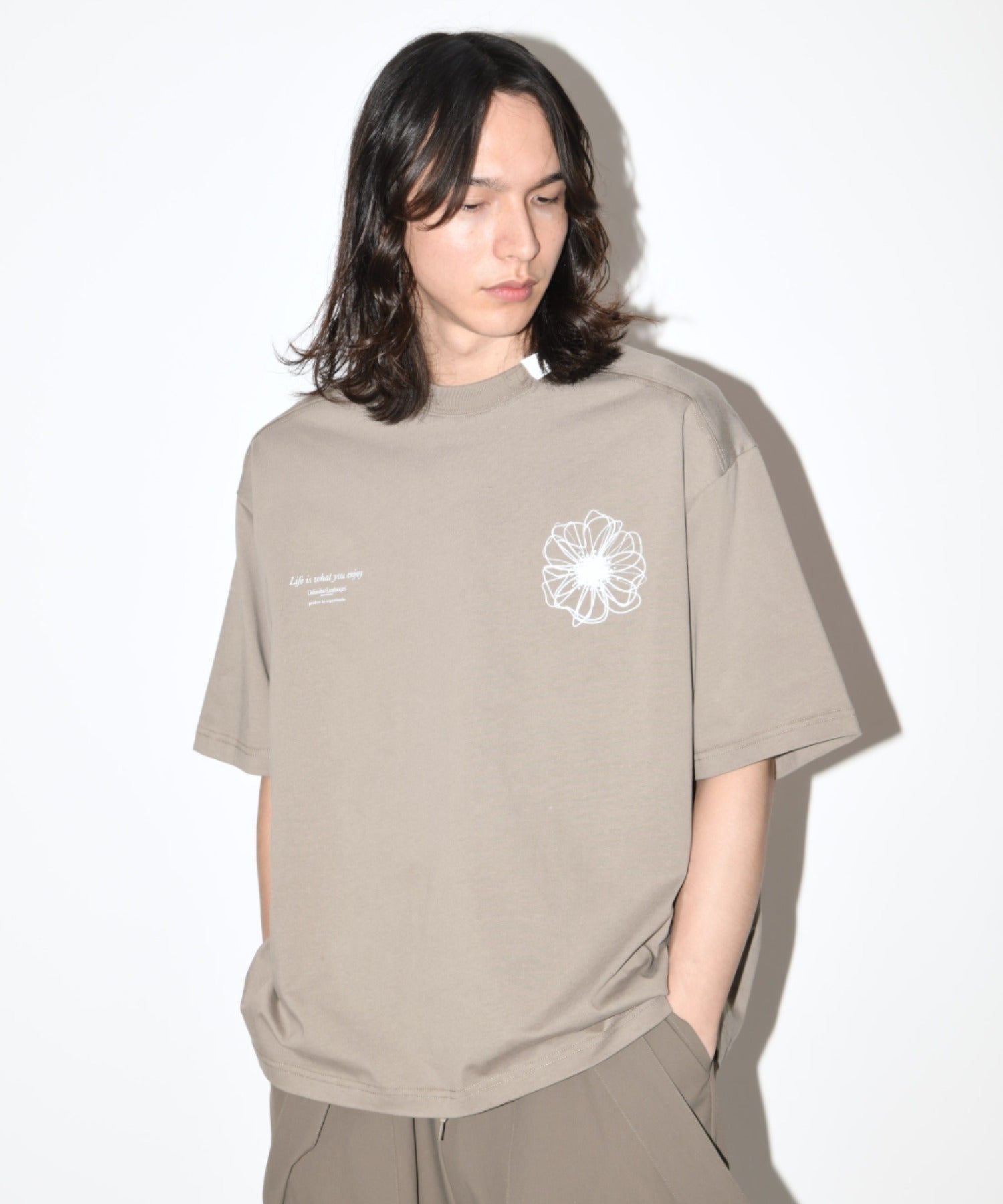 ”Bic flower" S/S T-shirt - khaki