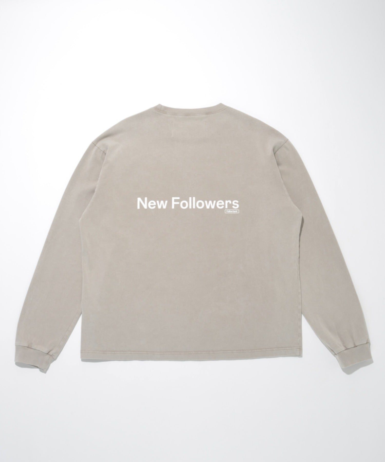 Pigment dyed Print L/S T-shirt - l.gray
