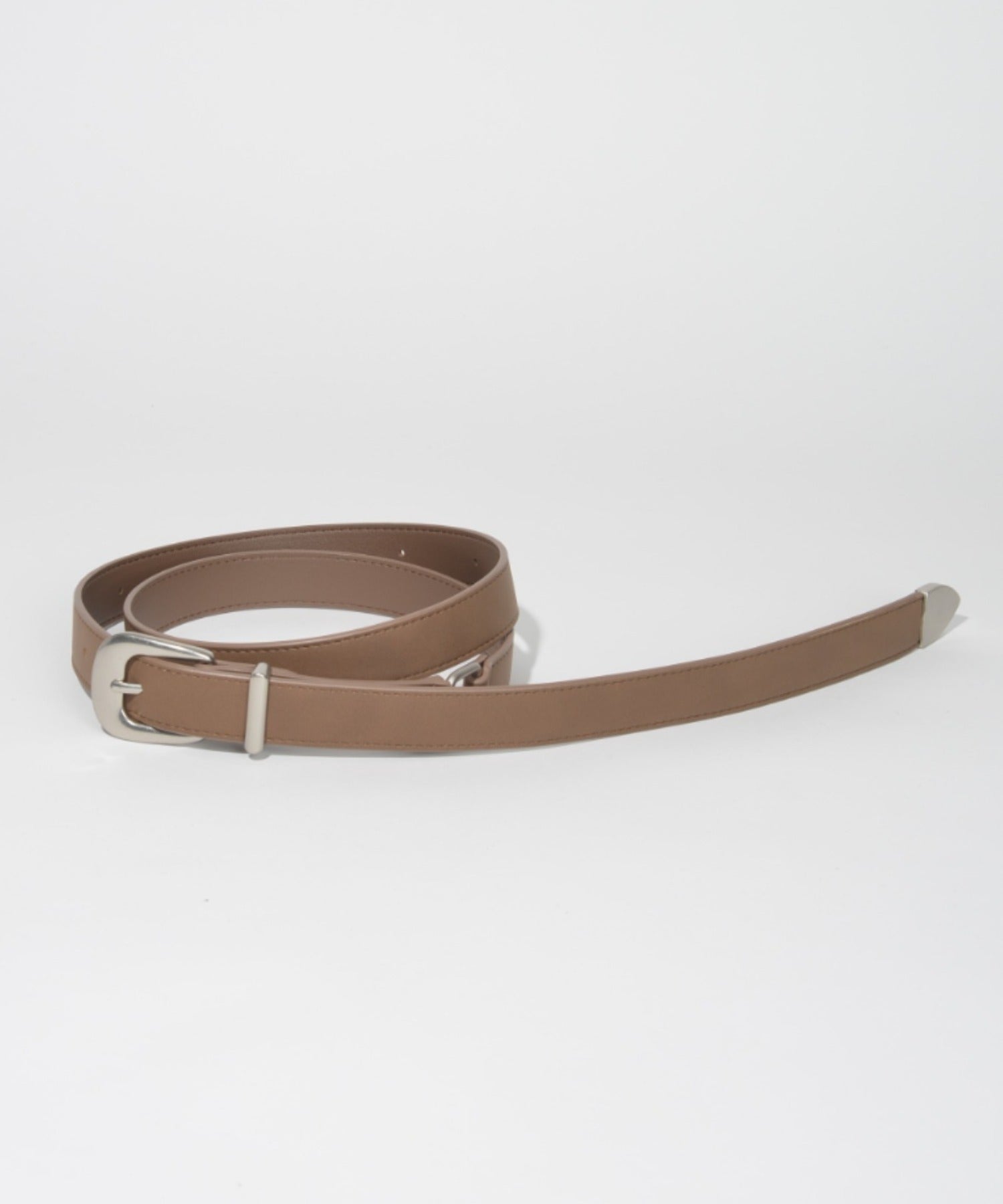 Ling narrow Suede Belt- cream