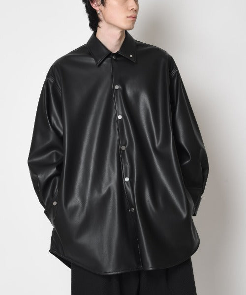 Outsider Shirt Jacket - neo leather black