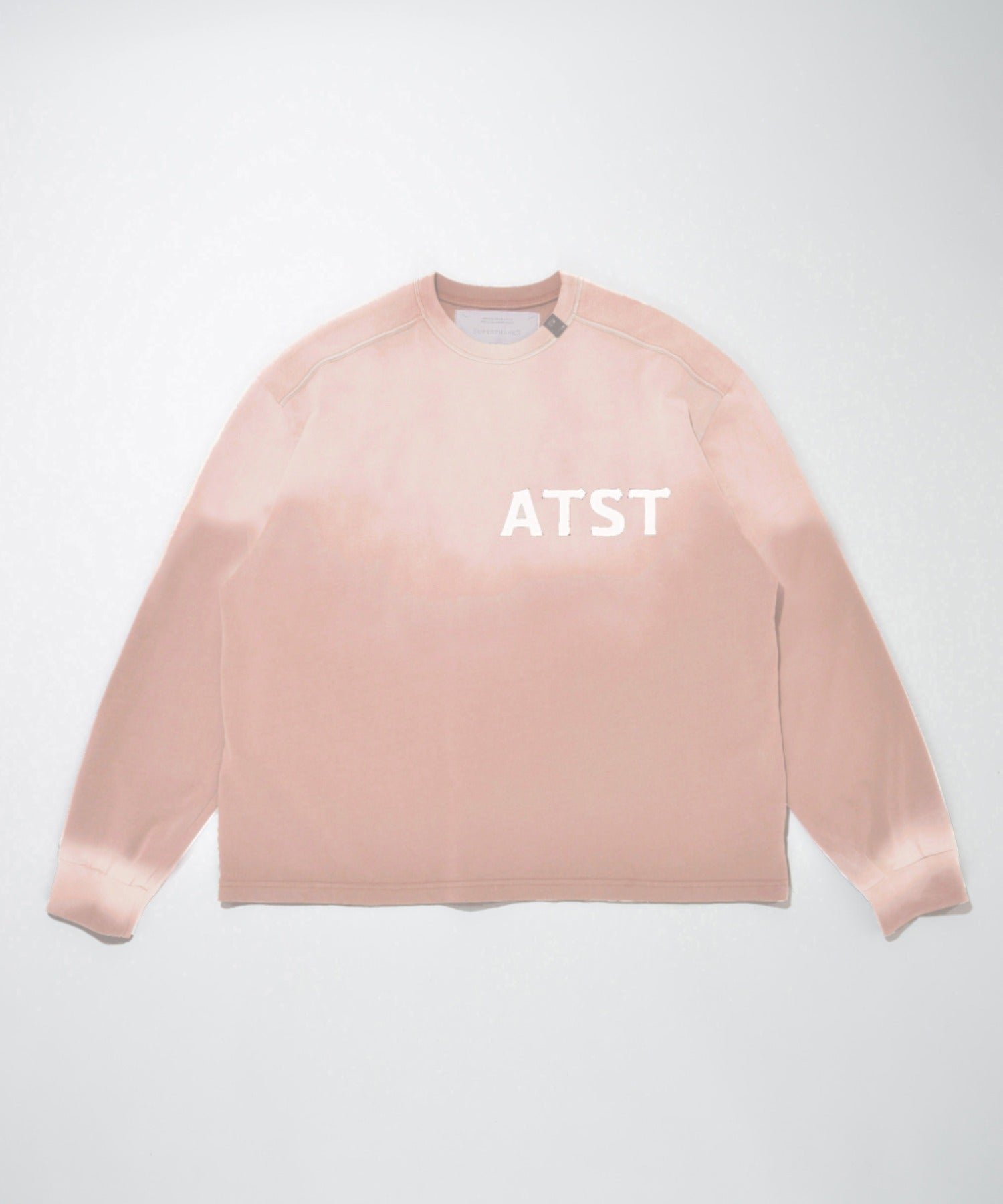 Sun faded Flocky print Sweat L/S T-shirt -pink